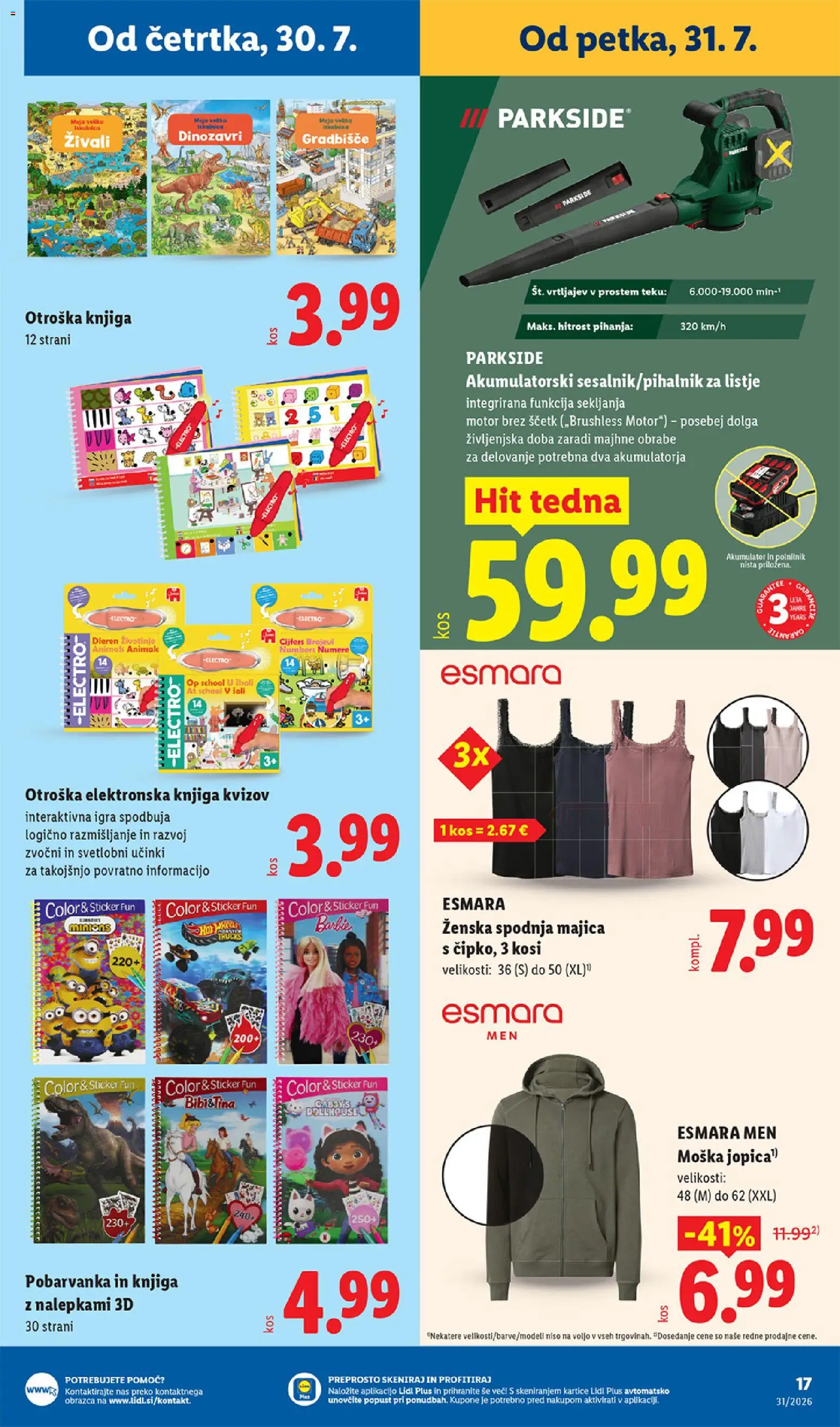 Novi Lidl katalog ponudbe – veljaven od 30.07.2026 | Stran: 33 | Izdelki: Igra, Kos, Knjiga, Majica