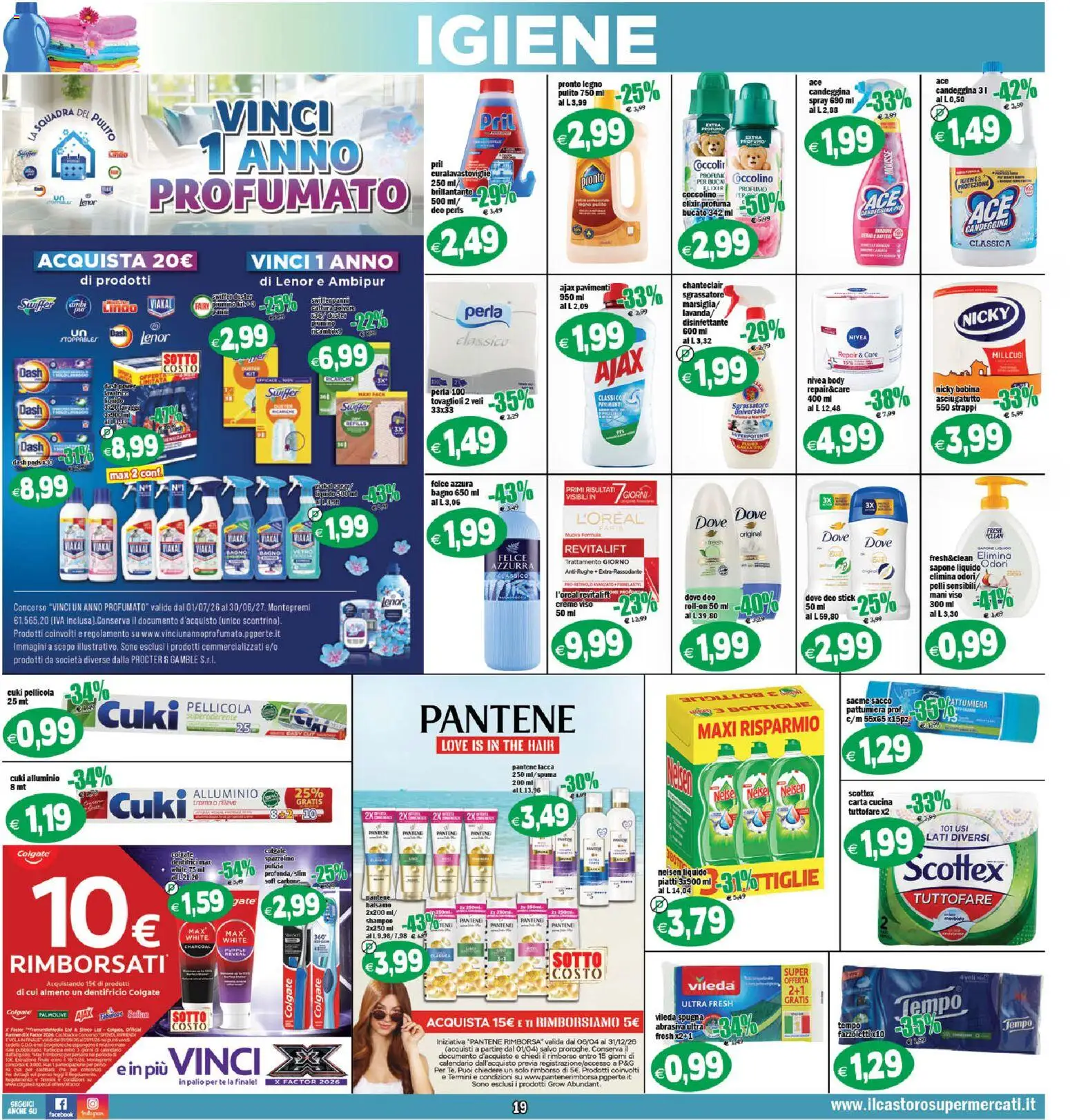 Volantino Il Castoro del 02/10/2026 | Pagina: 19 | Prodotti: Shampoo, Lacca, Sgrassatore, Bagno