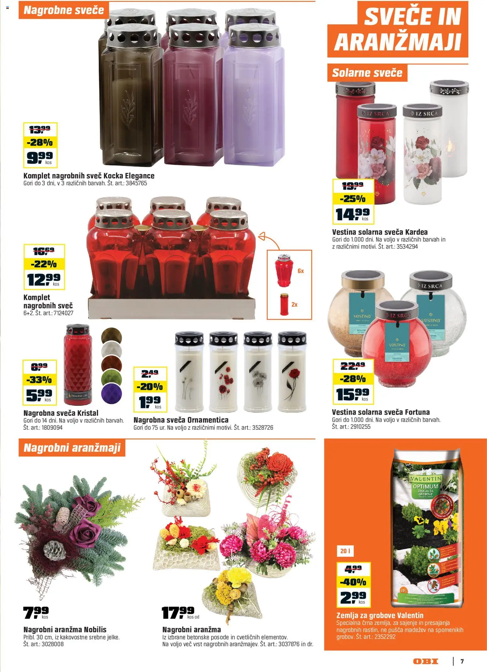 Novi OBI katalog ponudbe – veljaven od 02.10.2026 | Stran: 7 | Izdelki: Nagrobne sveče, Sveča, Kos, Svece
