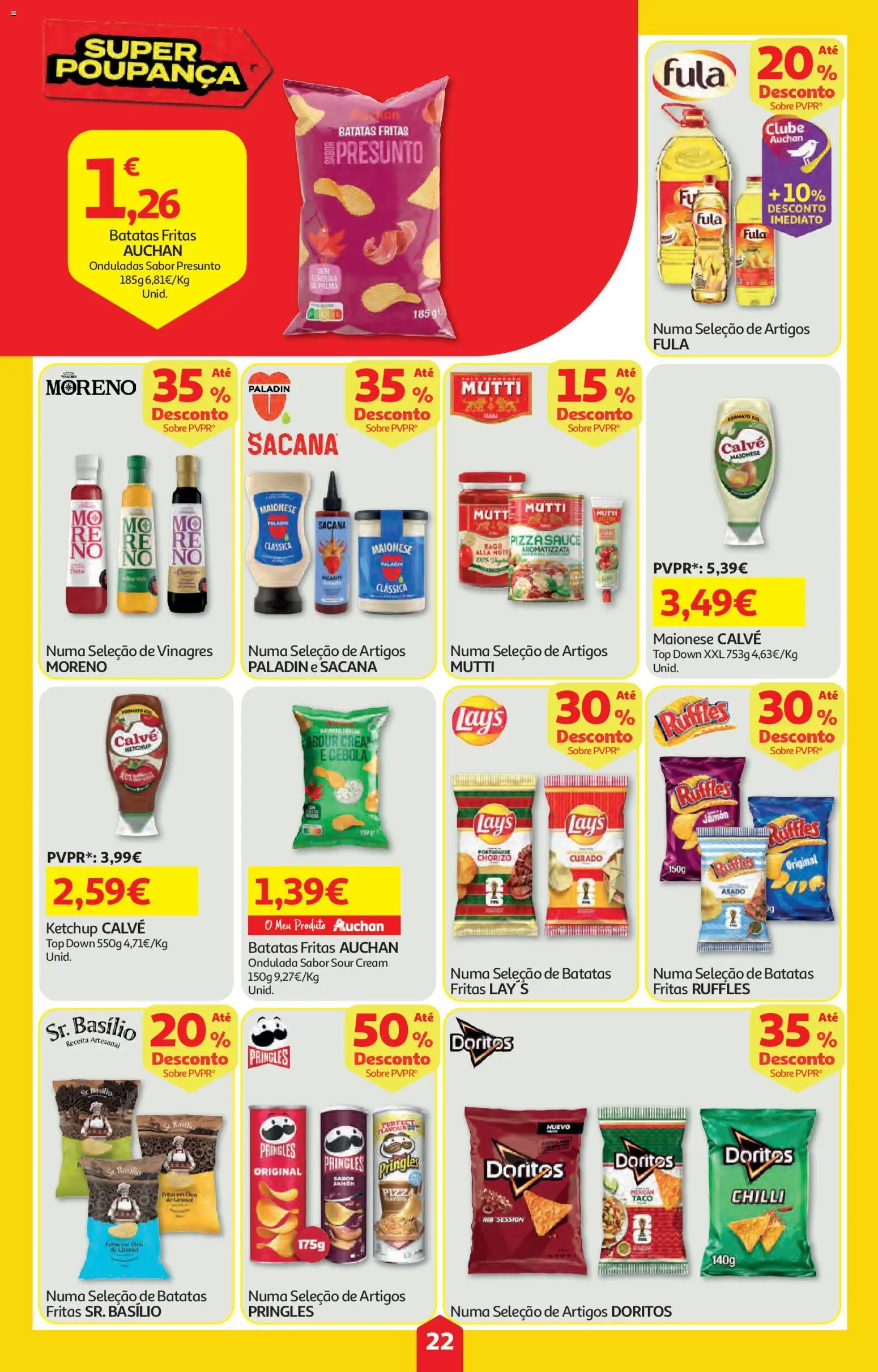 Auchan folheto │ válido de 09/07/2026 | Página: 22 | Produtos: Presunto, Maionese, Ketchup, Batatas fritas