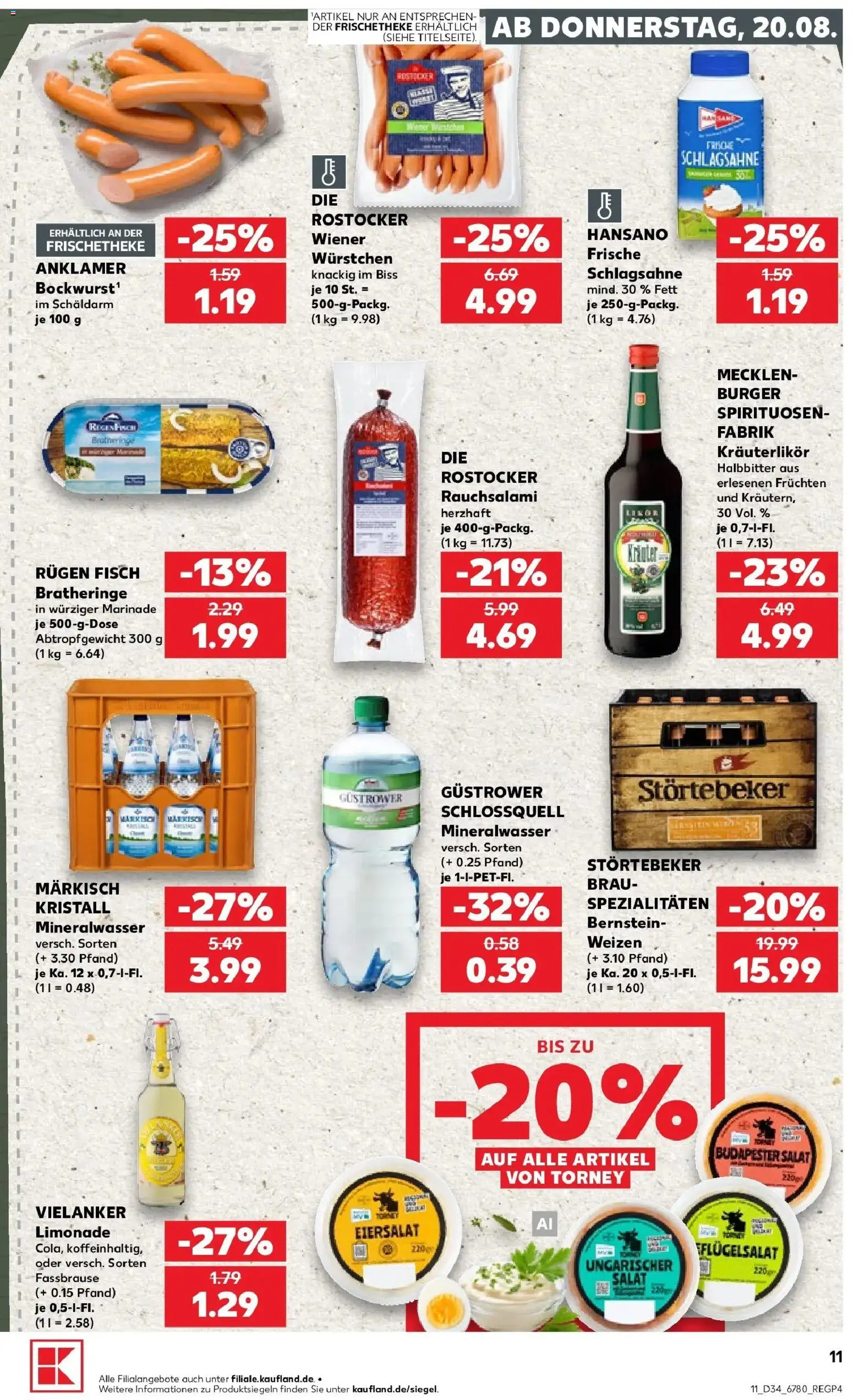 Prospekt Kaufland ab 17.08.2026 » Angebote Online zum Blättern | Seite: 22 | Produkte: Limonade, Mineralwasser, Fassbrause, Salat