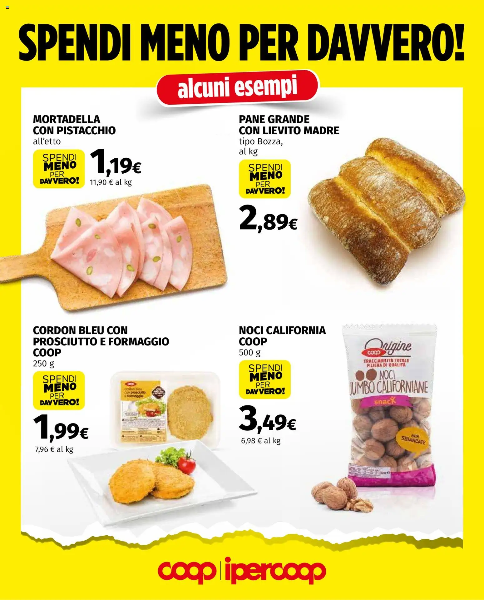 Volantino Ipercoop del 11.06.2026 | Pagina: 2 | Prodotti: Pane, Formaggio, Noci, Mortadella