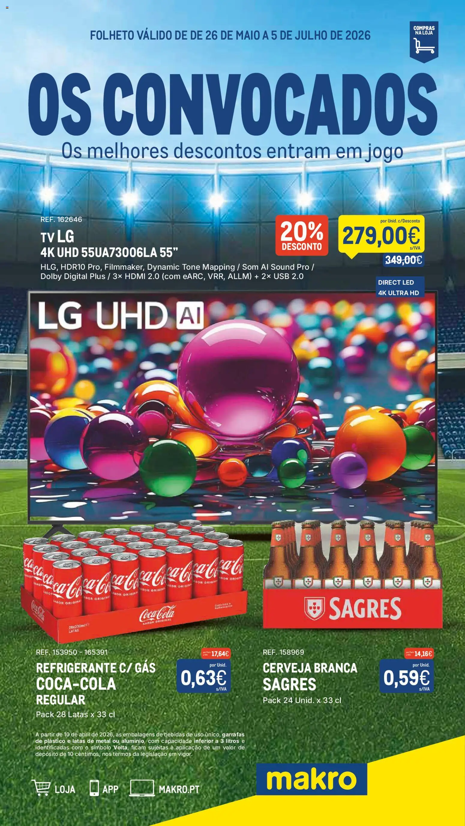 Makro Os Convocados │ válido de 26.05.2026 | Página: 1 | Produtos: Refrigerante, USB, Cerveja