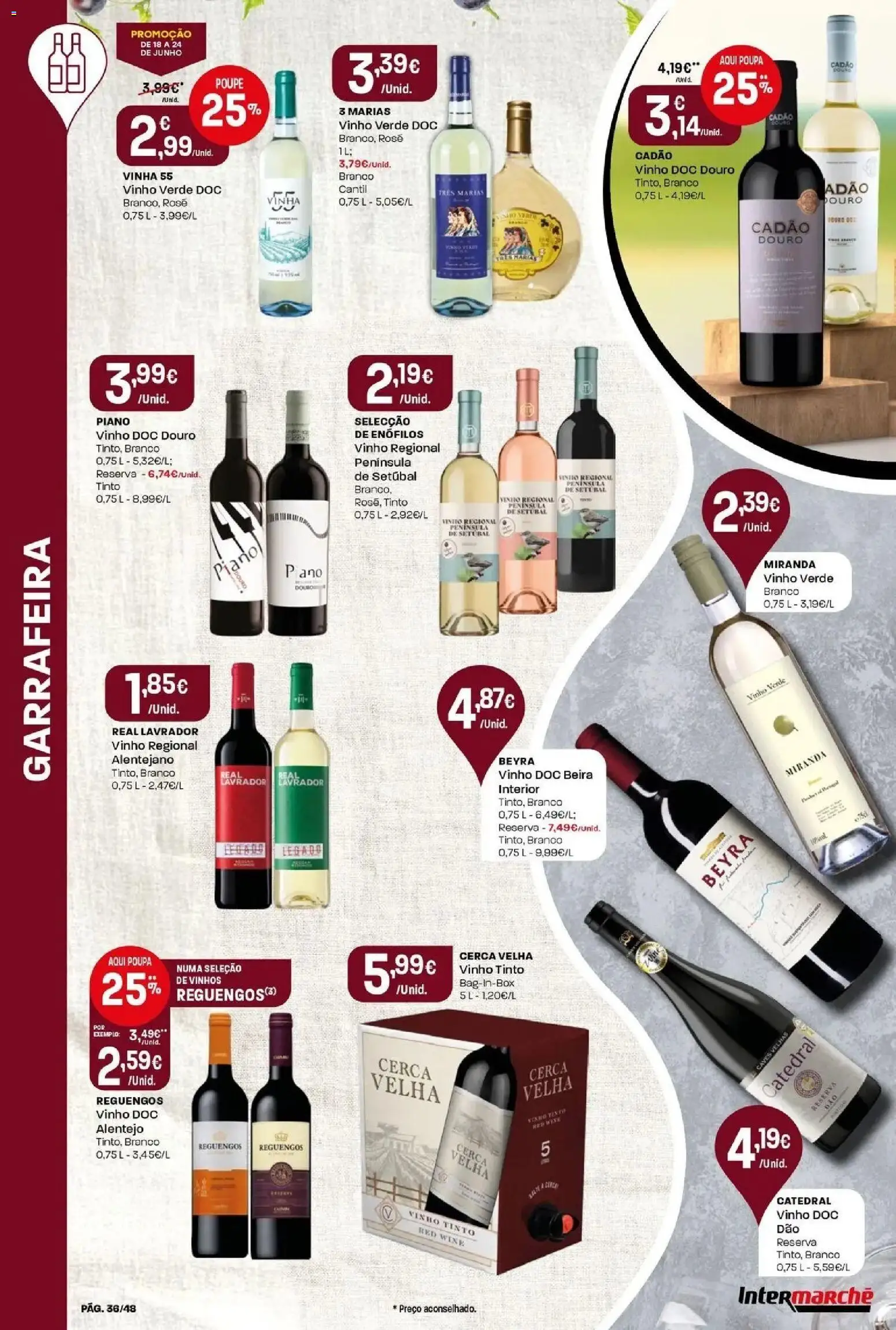 Intermarché - Isto é que são preços BAIXOS! │ válido de 18/06/2026 | Página: 36 | Produtos: Cantil, Vinho, Vinho tinto