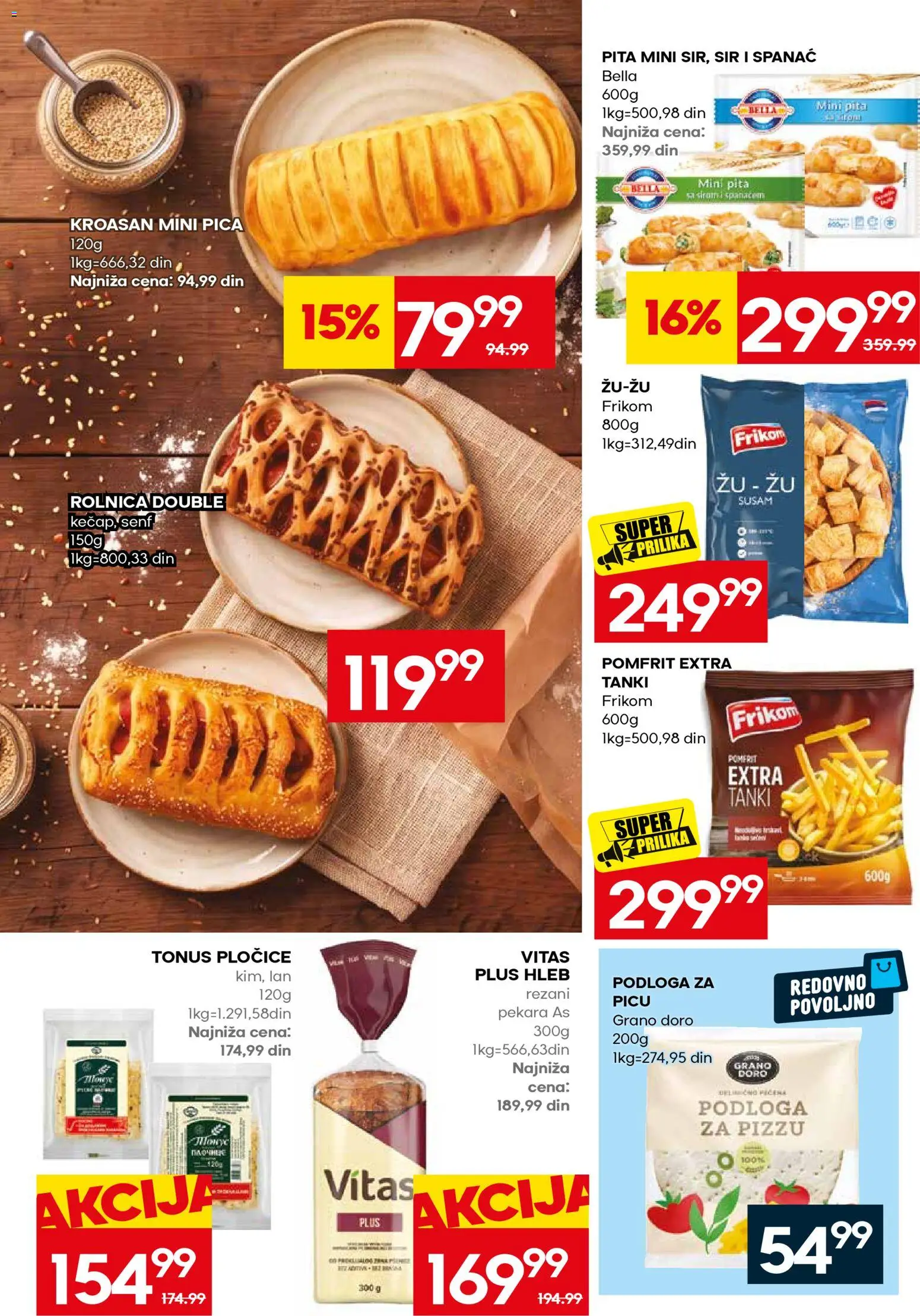 Mercator katalog - važi od 31.08.2026 | Strana: 23 | Proizvode: Pekara, Kroasan, Pomfrit, Sir
