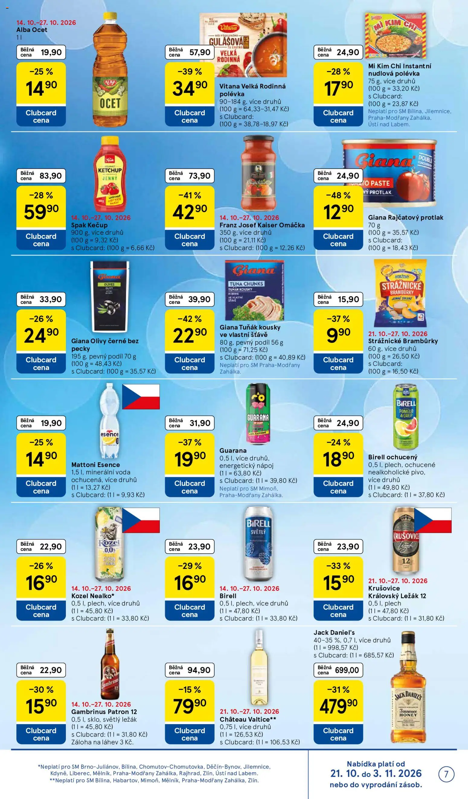 Tesco leták - Supermarket od 21.10.2026 | Strana: 7 | Produkty: Tuňák, Voda, Kečup, Energy drink