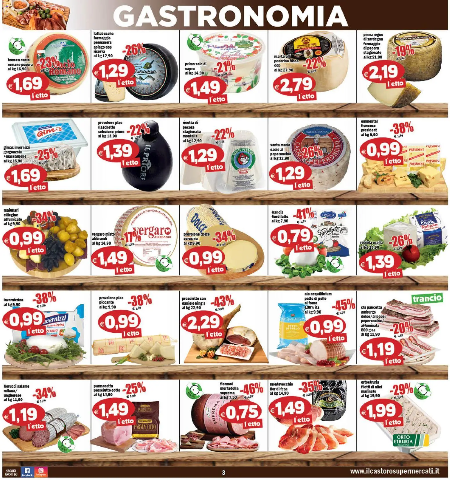 Volantino Il Castoro del 29.04.2026 | Pagina: 3 | Prodotti: Salame, Tè, Pecorino, Alici