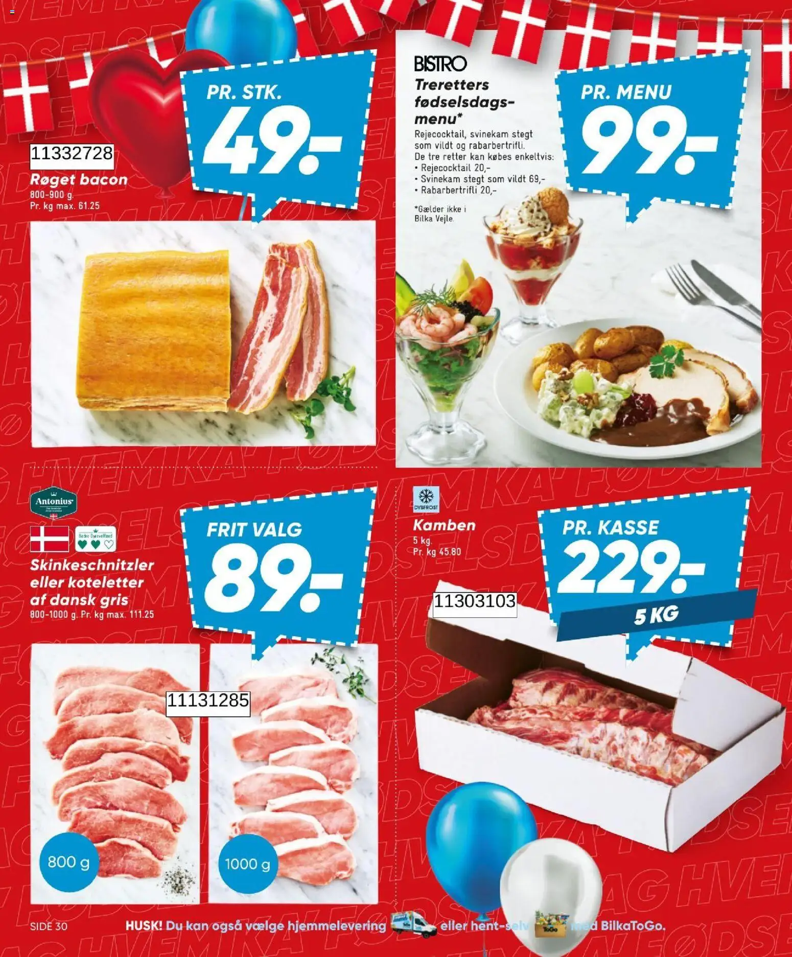 Bilka tilbudsavis – gyldig fra 31/07/2026 | Side: 30 | Produkter: Koteletter, Bacon, Søm