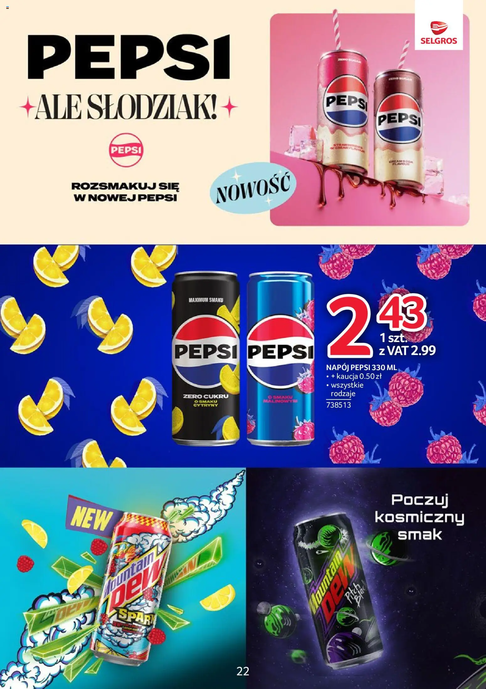 Selgros cash&carry gazetka - Markowe Produkty od 02.06.2026 | Strona: 22 | Produkty: Pepsi, Cytryny