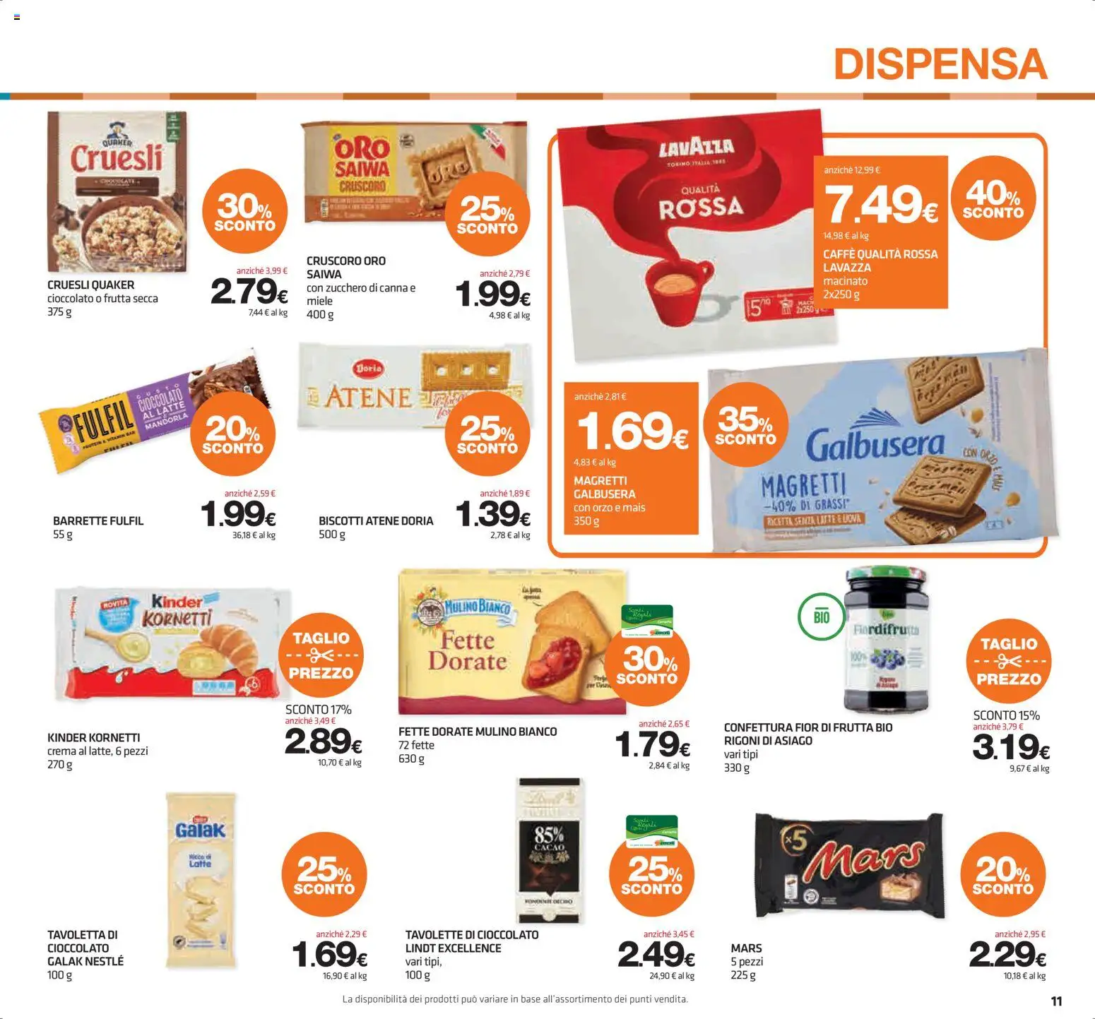 Volantino Superconti del 08/10/2026 | Pagina: 11 | Prodotti: Crema, Lindt, Taglio, Tavoletta