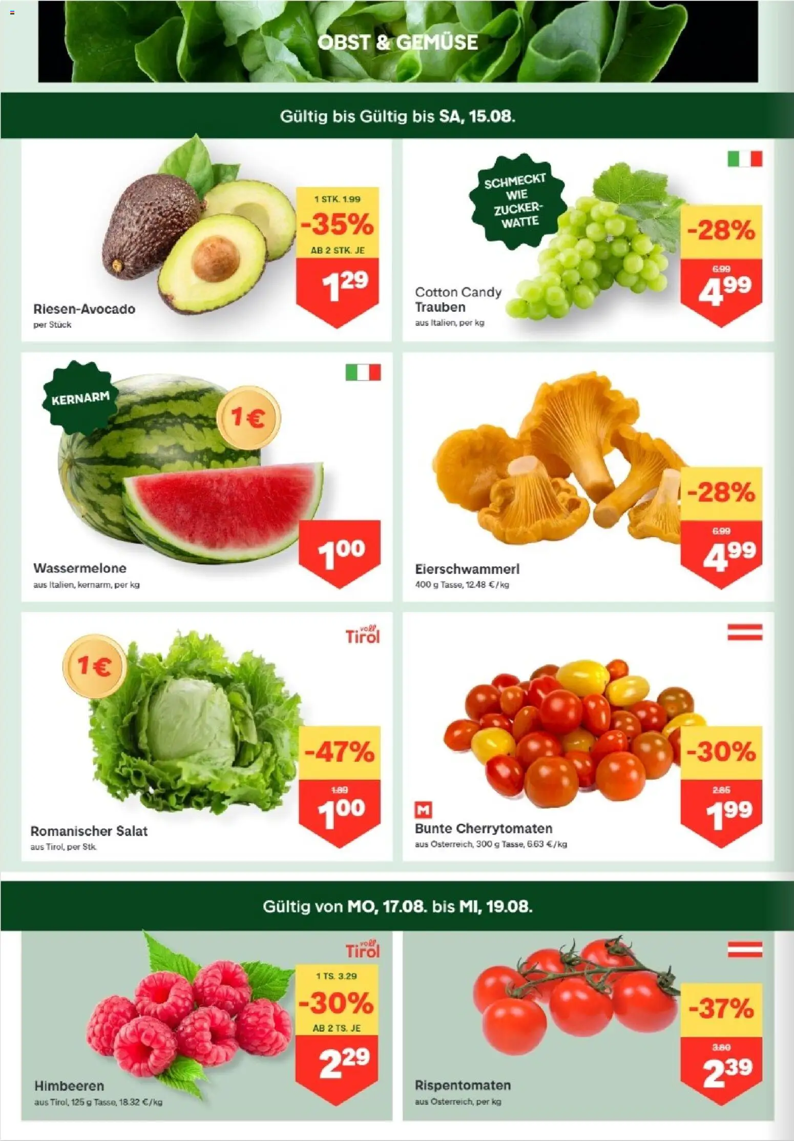 MPREIS Hohenems gültig ab 13.08.2026 | Seite: 2 | Produkte: Salat, Gemüse, Zucker, Wassermelone