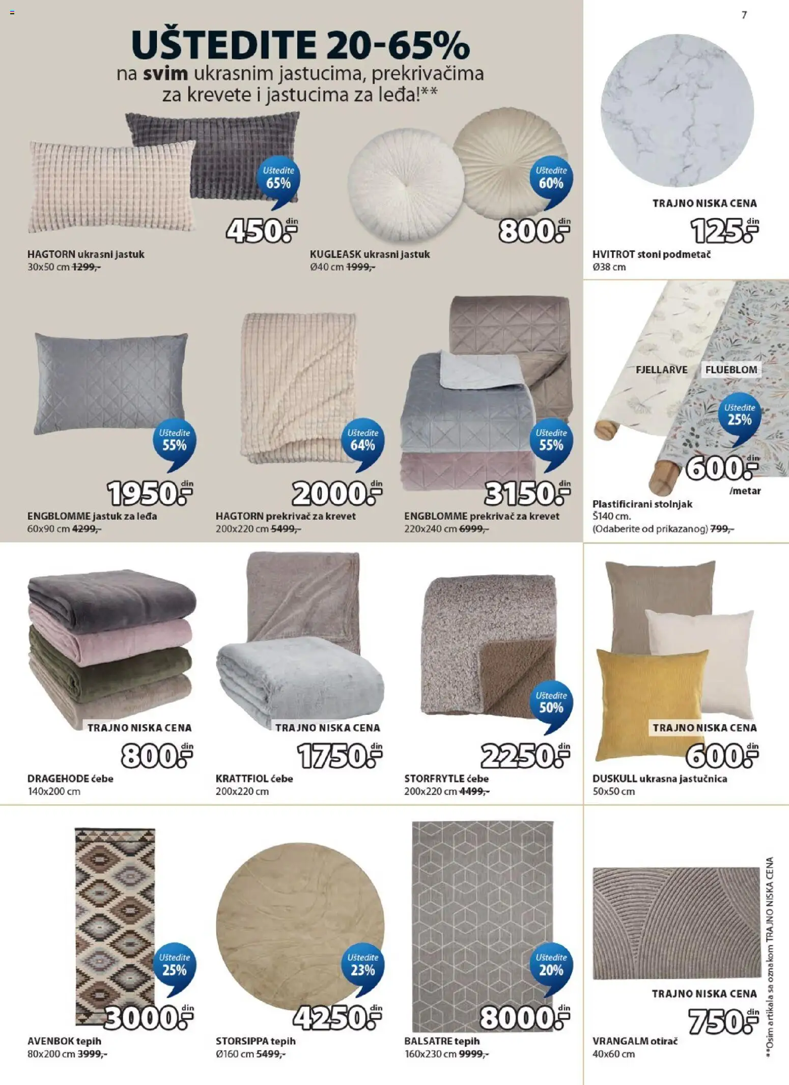 Jysk katalog - važi od 24.06.2026 | Strana: 7 | Proizvode: Krevet, Ćebe, Tepih, Stolnjak
