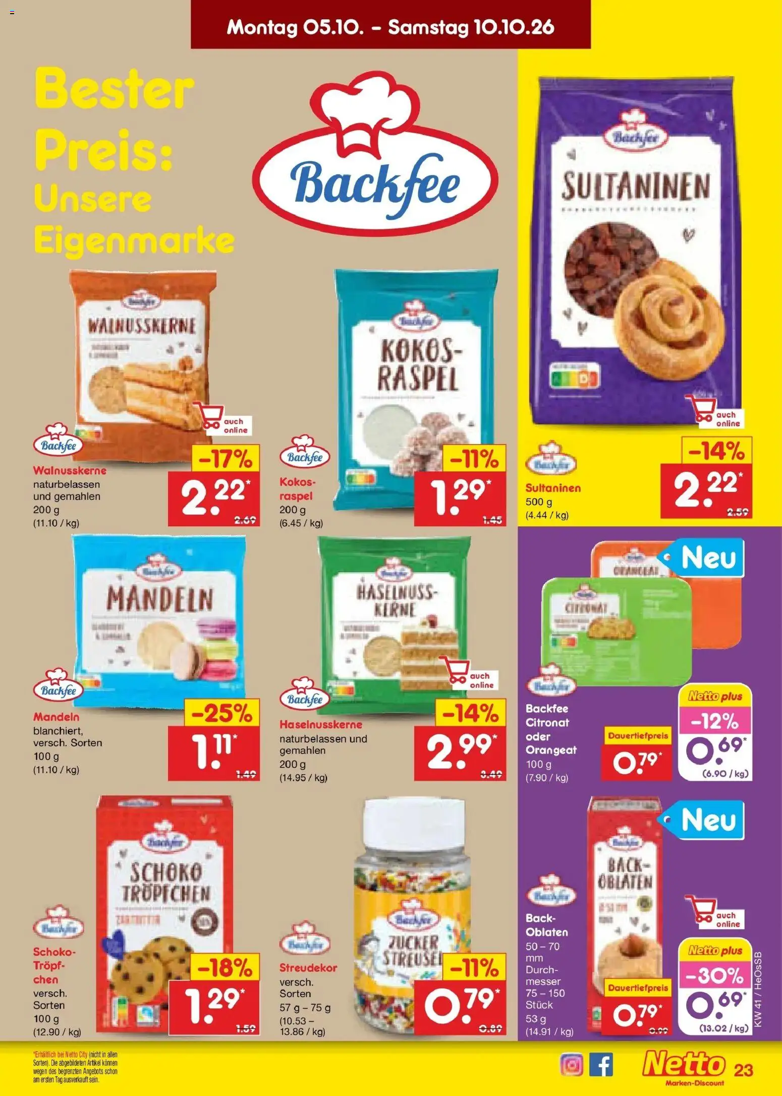Netto Marken-Discount Prospekt Rostock – gültig ab 05.10.2026 | Seite: 25 | Produkte: Mandeln, Zucker