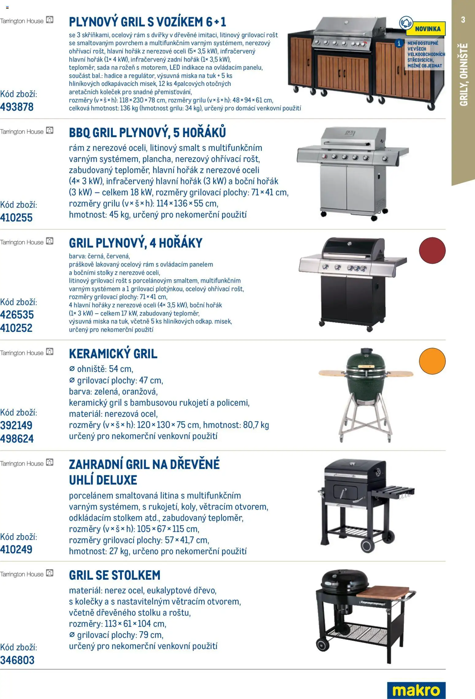 Makro leták - Venkovní vybavení od 05.03.2026 | Strana: 3 | Produkty: Dřevěné uhlí, Miska, Keramický gril, LED