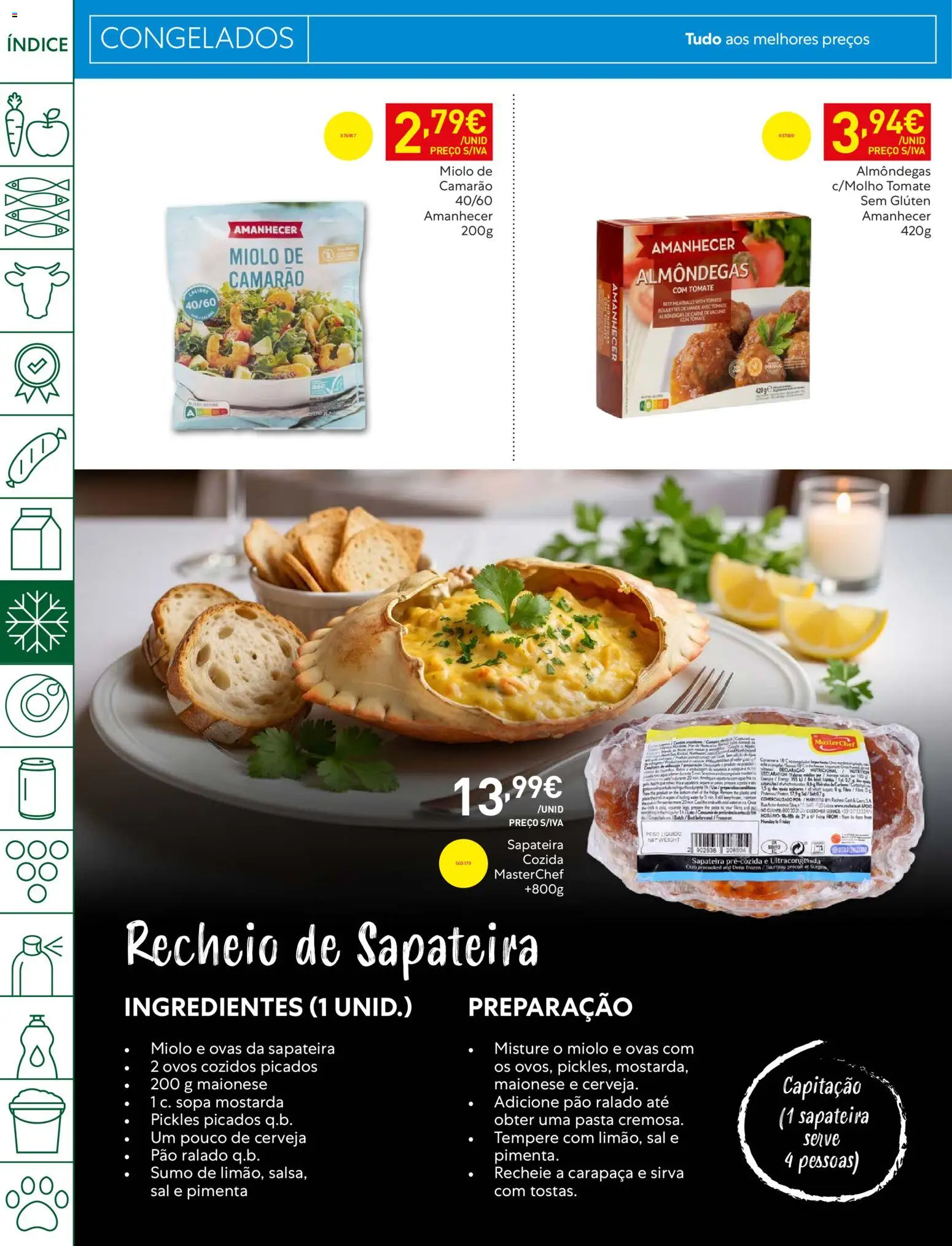 Recheio Folheto Madeira │ válido de 19.05.2026 | Página: 20 | Produtos: Pão, Sumo, Sapateira, Tomate