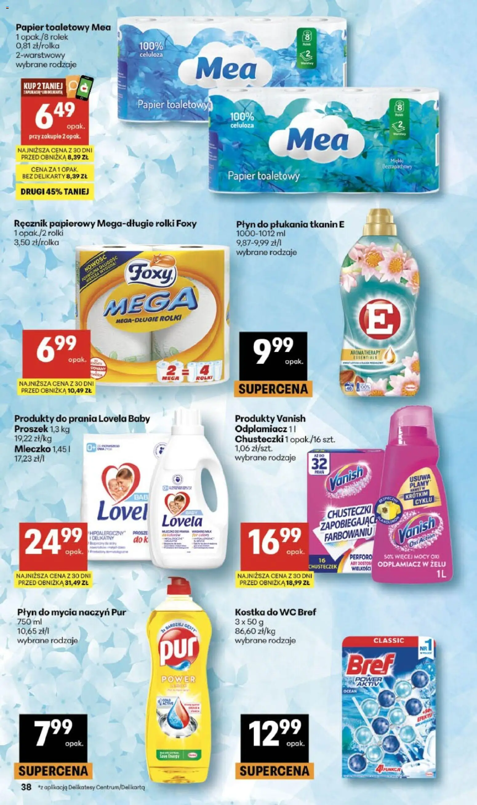 Delikatesy Centrum gazetka - Sklepy Własne od 21.05.2026 | Strona: 38 | Produkty: Delikatesy, Lovela, Odplamiacz, Ręcznik papierowy