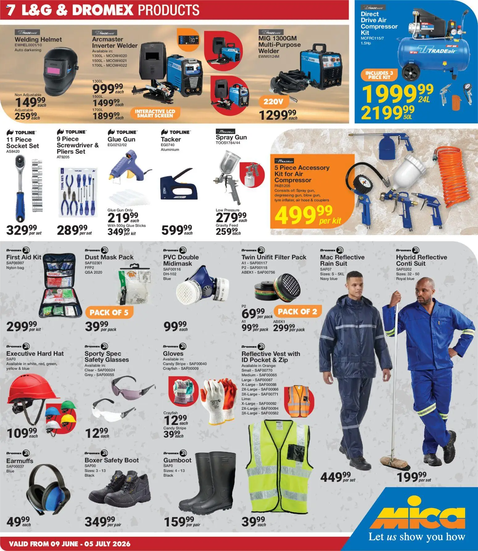 New MICA catalogue – valid from 09.06.2026 | Page: 7 | Products: Vest, Suit, Socket, Mask