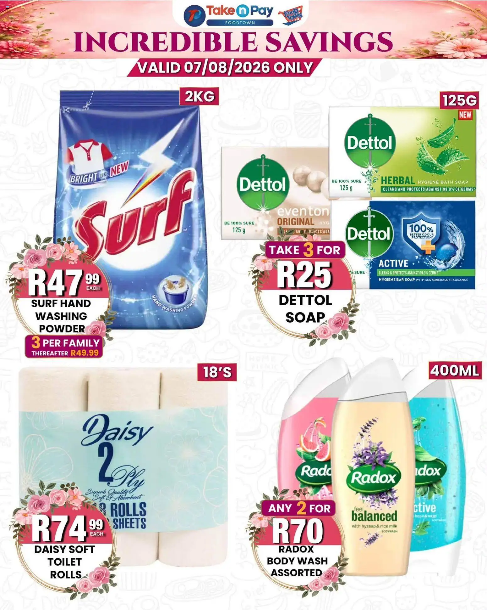 New Take n Pay catalogue – valid from 07/08/2026 | Page: 7 | Products: Milk, Fragrance, Powder, Rice