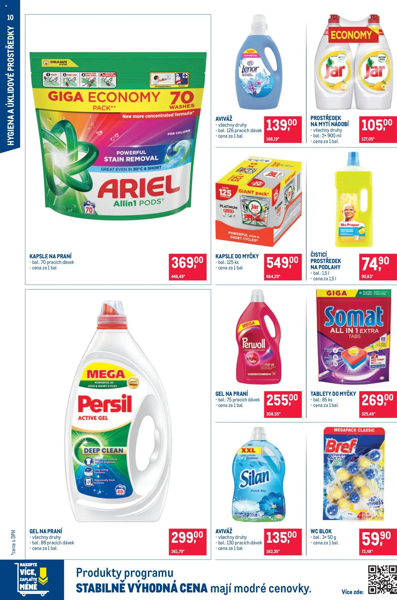 Makro leták  - Nepotravinové zboží od 21.10.2026 | Strana: 10 | Produkty: Aviváž, Lenor, Gel na praní, Silan