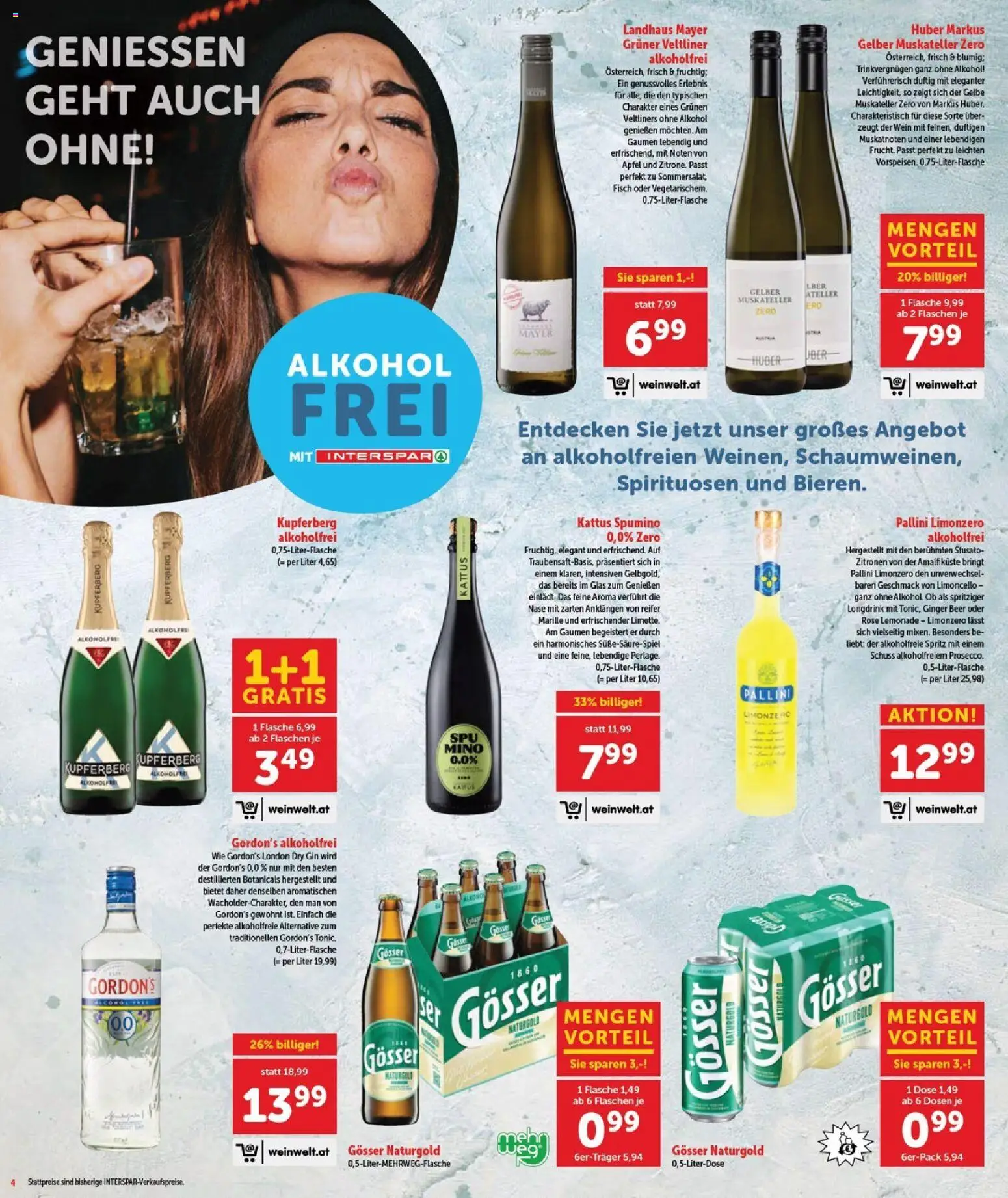 Interspar Flugblatt - Burgenland Nord gültig ab 25.06.2026 | Seite: 4 | Produkte: Gin, Wein, Äpfel, Fisch