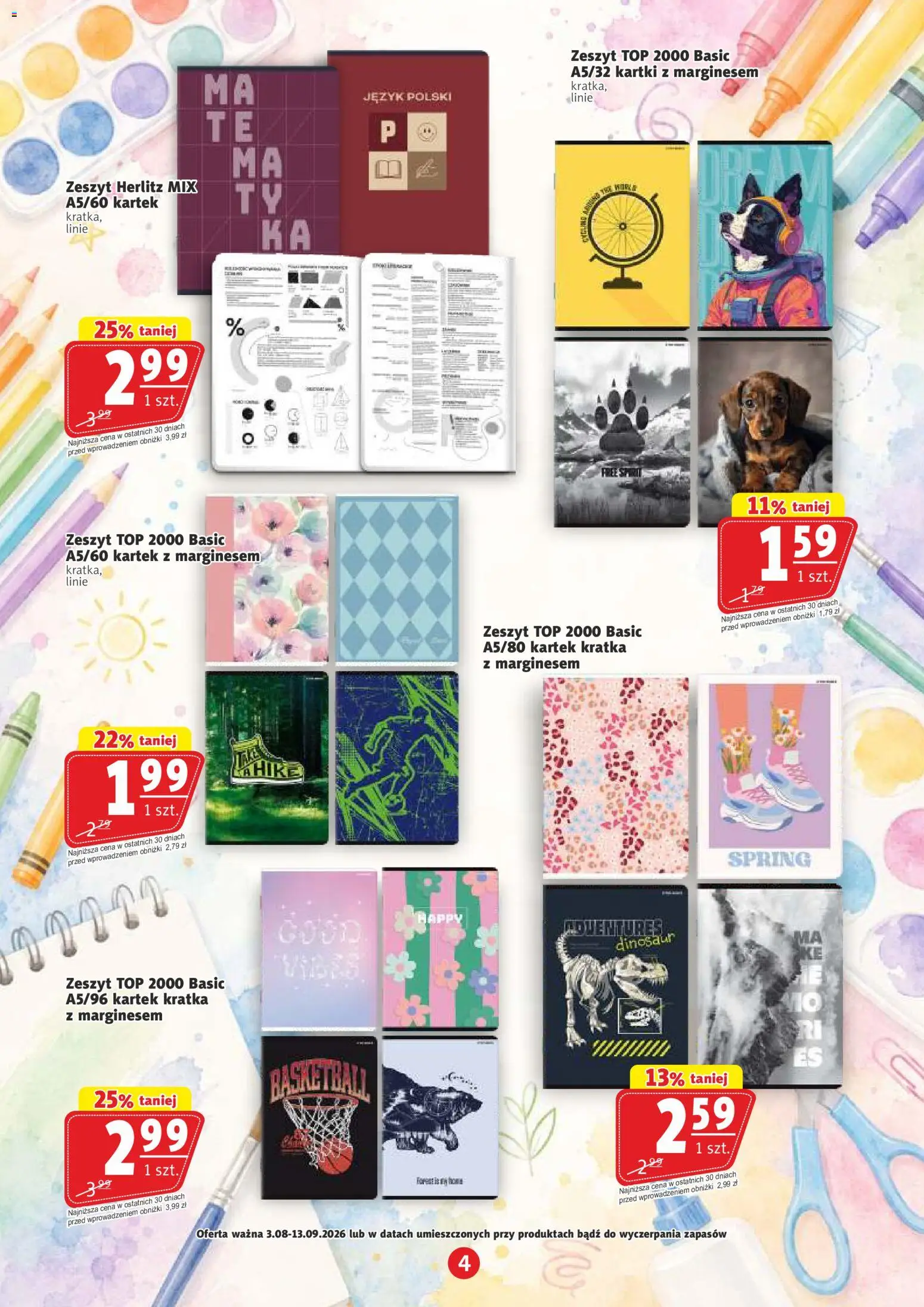 Prim Market gazetka - Witaj Szkoło od 03.08.2026 | Strona: 4 | Produkty: Top, Zeszyt