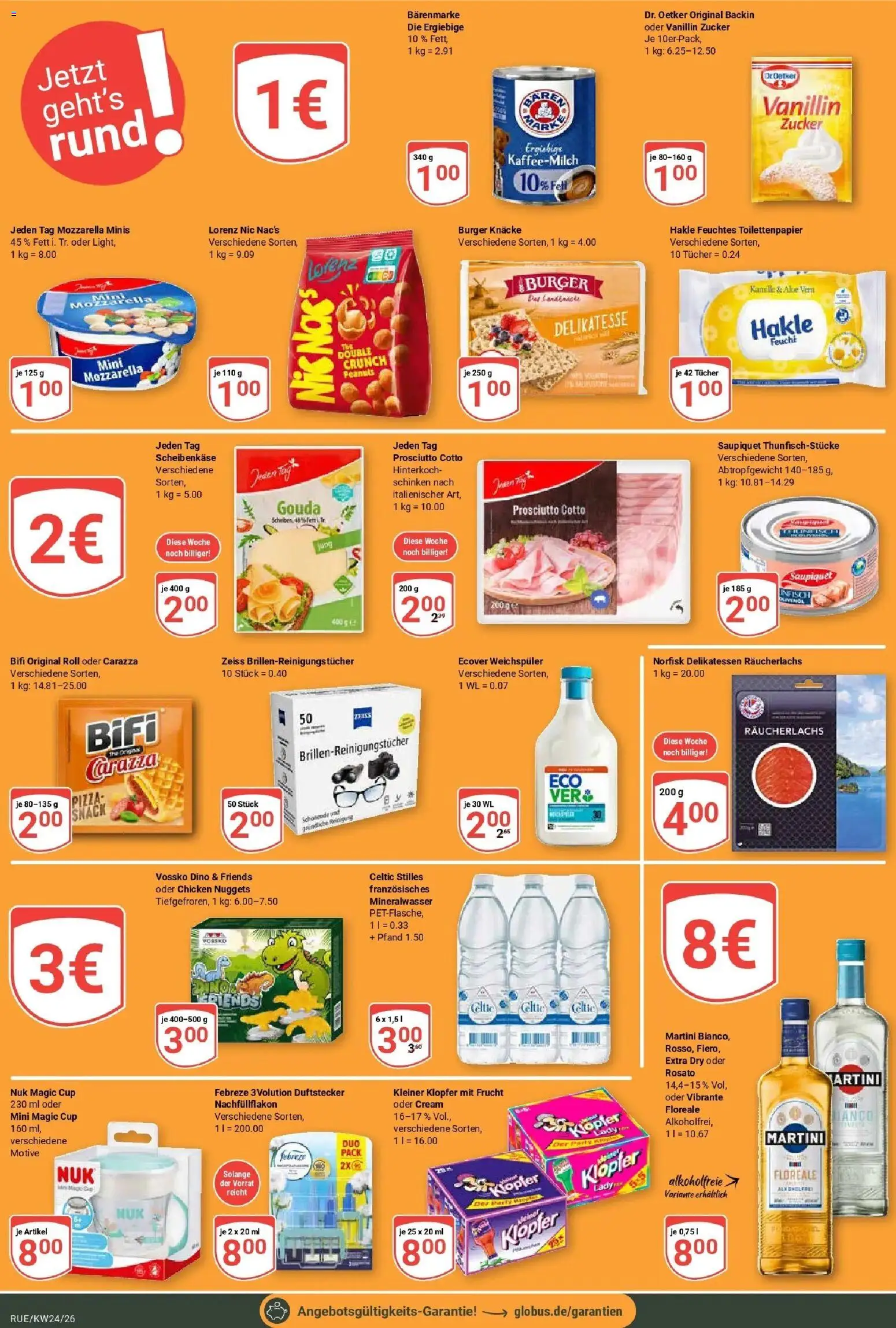 Globus Prospekt Rüsselsheim – gültig ab 08.06.2026 | Seite: 24 | Produkte: Mozzarella, Gouda, Räucherlachs, Feuchtes Toilettenpapier