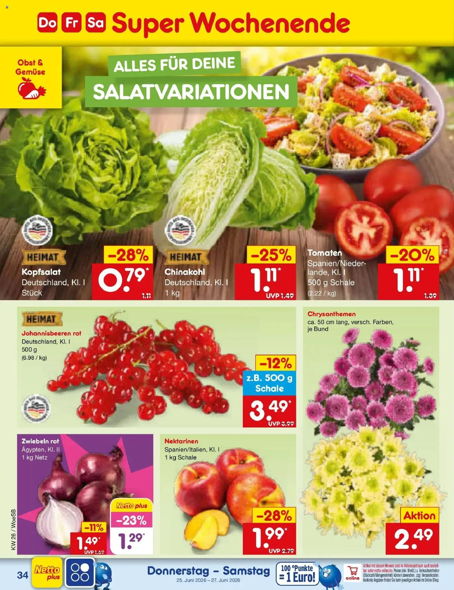 Netto Marken-Discount Prospekt Katzweiler – gültig ab 21.06.2026 | Seite: 46 | Produkte: Nektarinen, Tomaten, Obst, Chinakohl