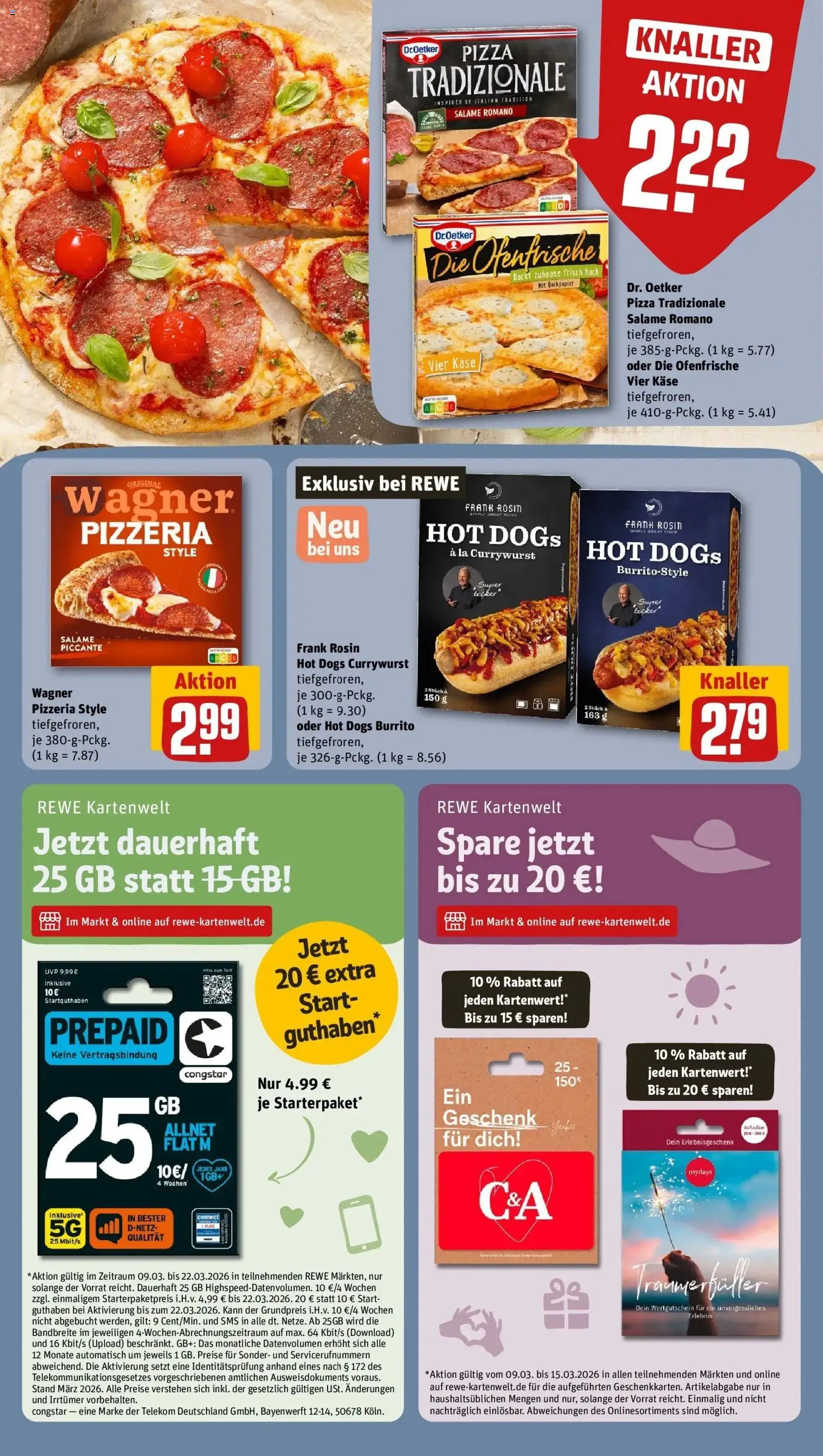 Rewe Prospekt Coesfeld	 – gültig ab 09.03.2026 | Seite: 12 | Produkte: Käse, Ofenfrische, Pizza