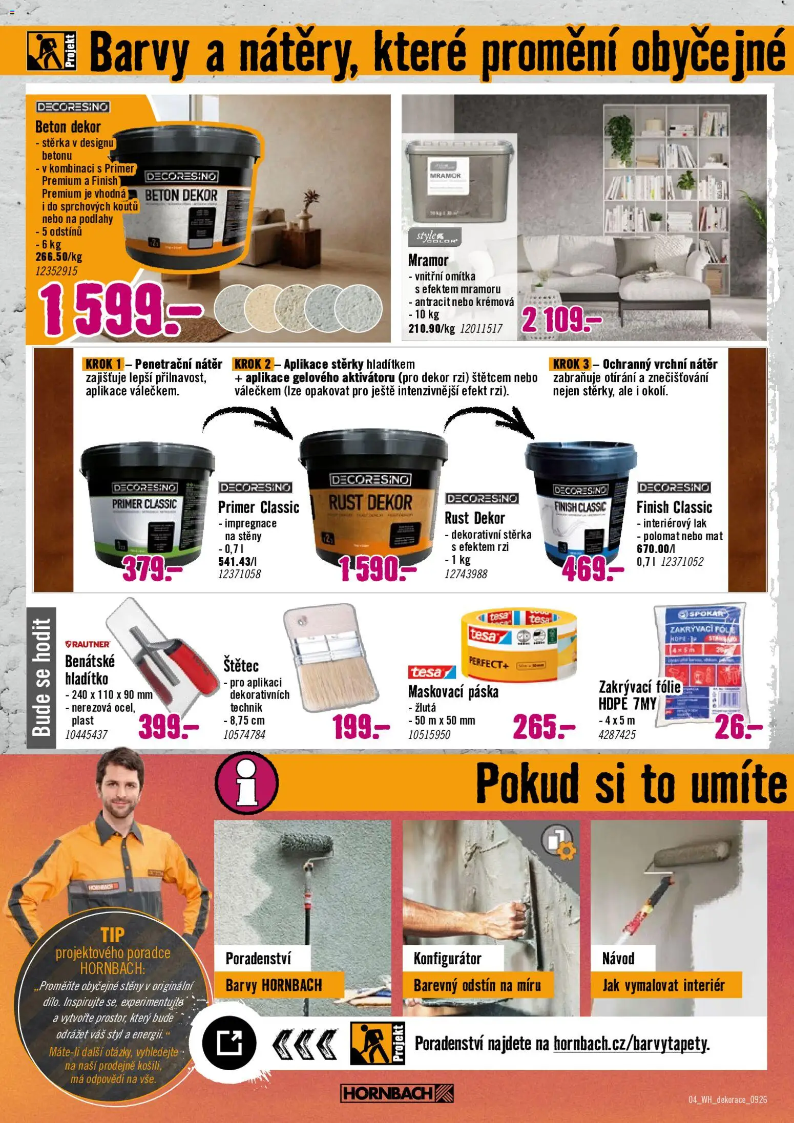 HORNBACH leták - Dekorace od 09.09.2026 | Strana: 4 | Produkty: Finish, Fólie, Barvy, Štětec