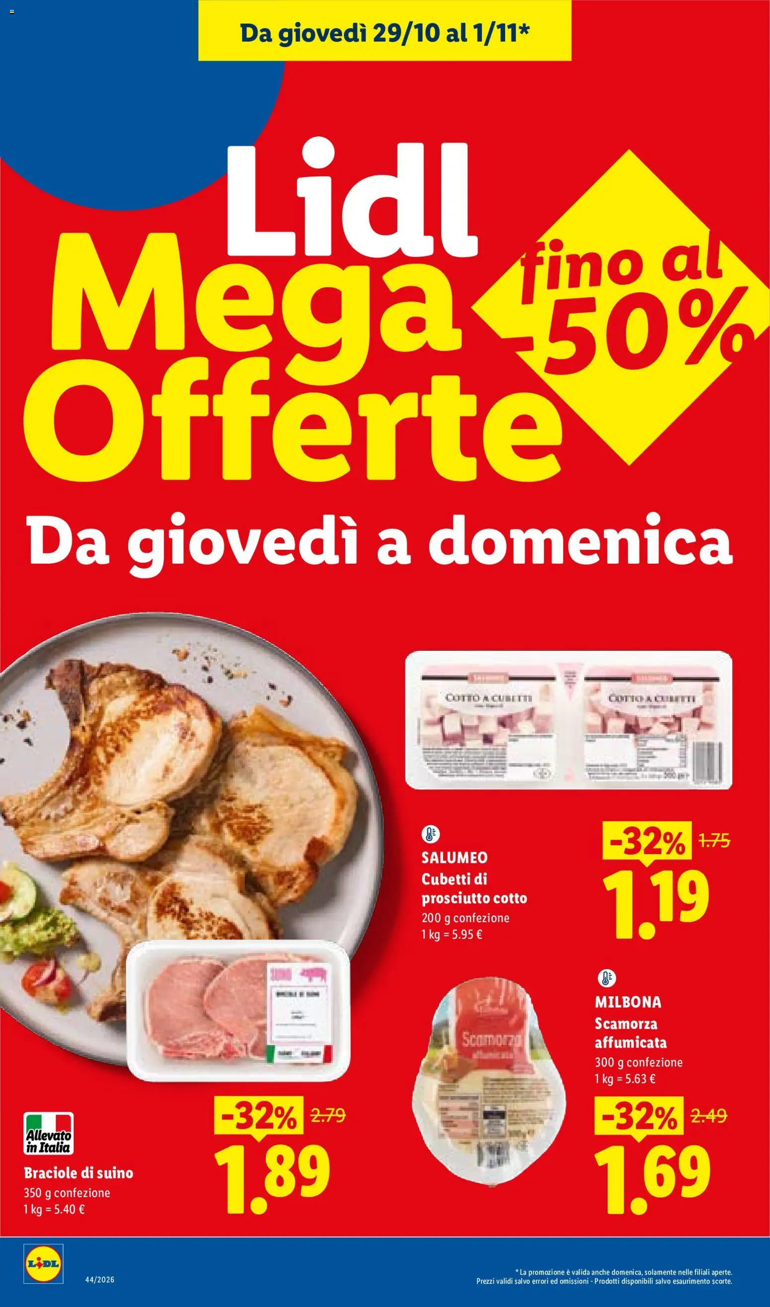 Volantino Lidl del 29/10/2026 | Pagina: 2 | Prodotti: Prosciutto Cotto, Suino, Prosciutto