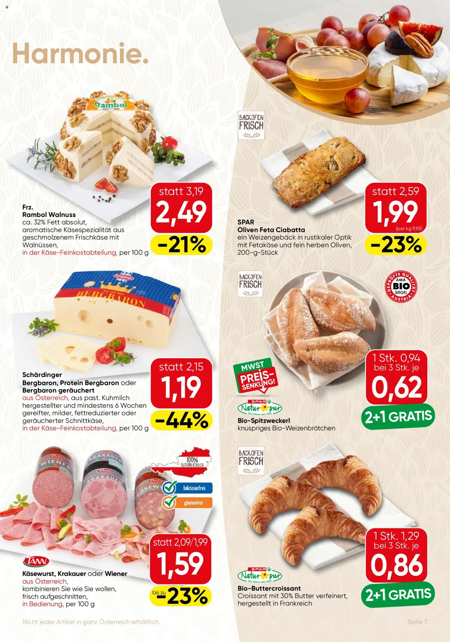 SPAR Gourmet Flugblatt gültig ab 30.07.2026 | Seite: 7 | Produkte: Szeder, Butter