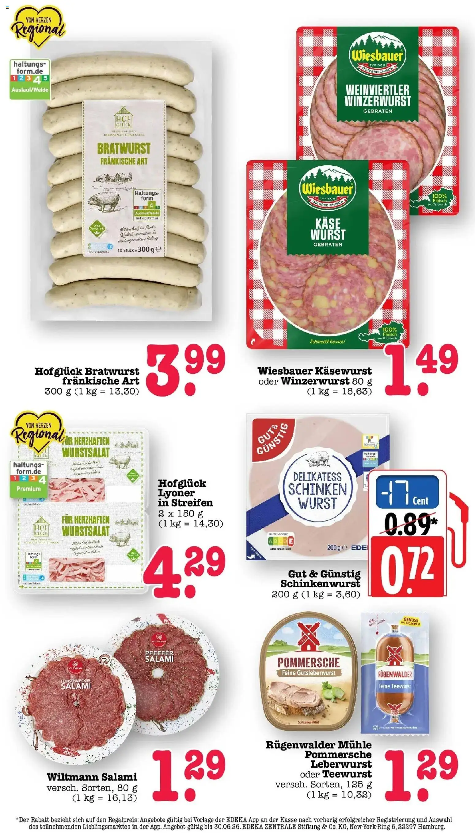 Edeka prospekt Bühlertal – gültig ab 22.06.2026 | Seite: 32 | Produkte: Mühle, Bratwurst, Salami, Schinken