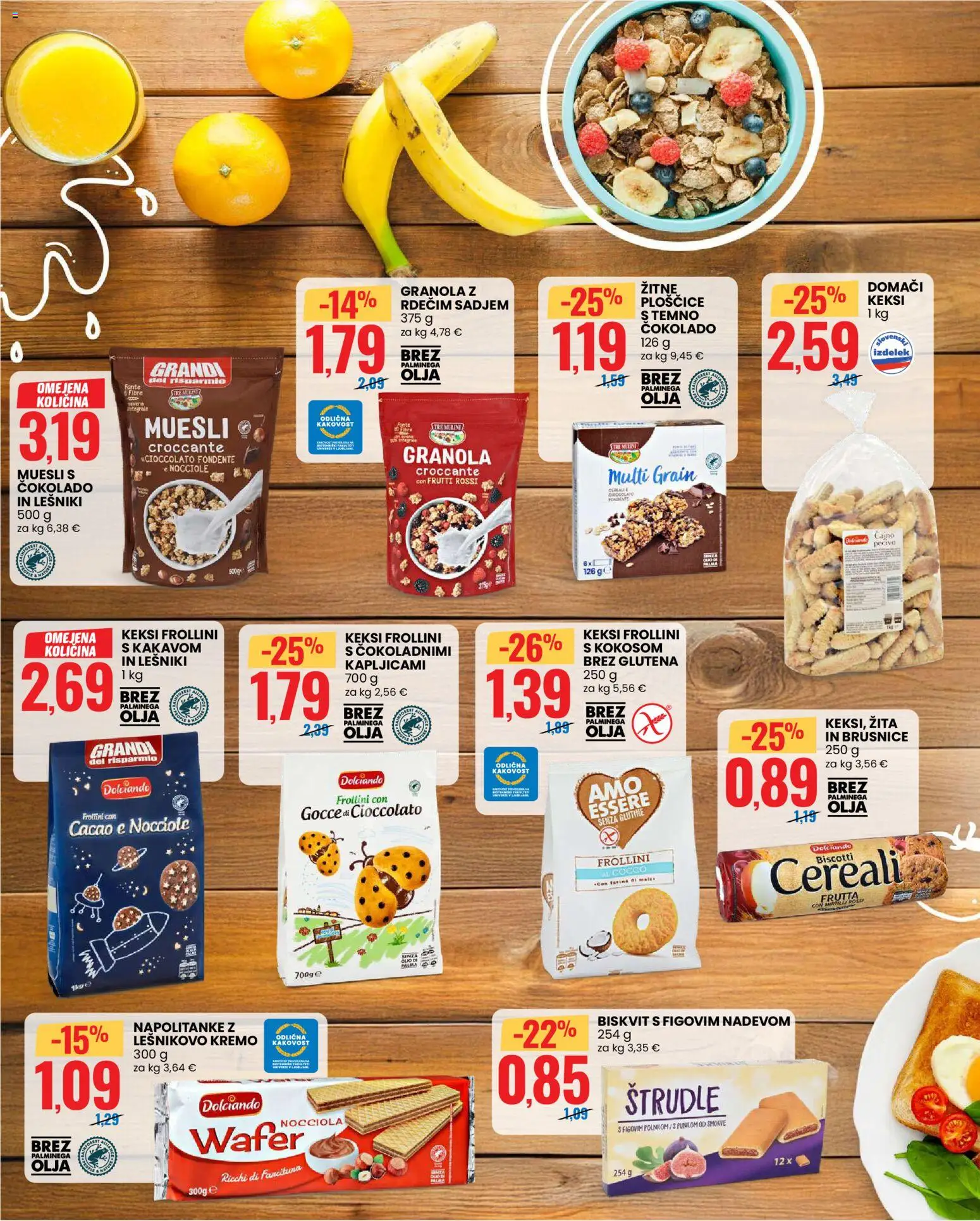 Novi Eurospin katalog ponudbe – veljaven od 27.08.2026 | Stran: 4 | Izdelki: Napolitanke, Keksi, Muesli, Ploščice