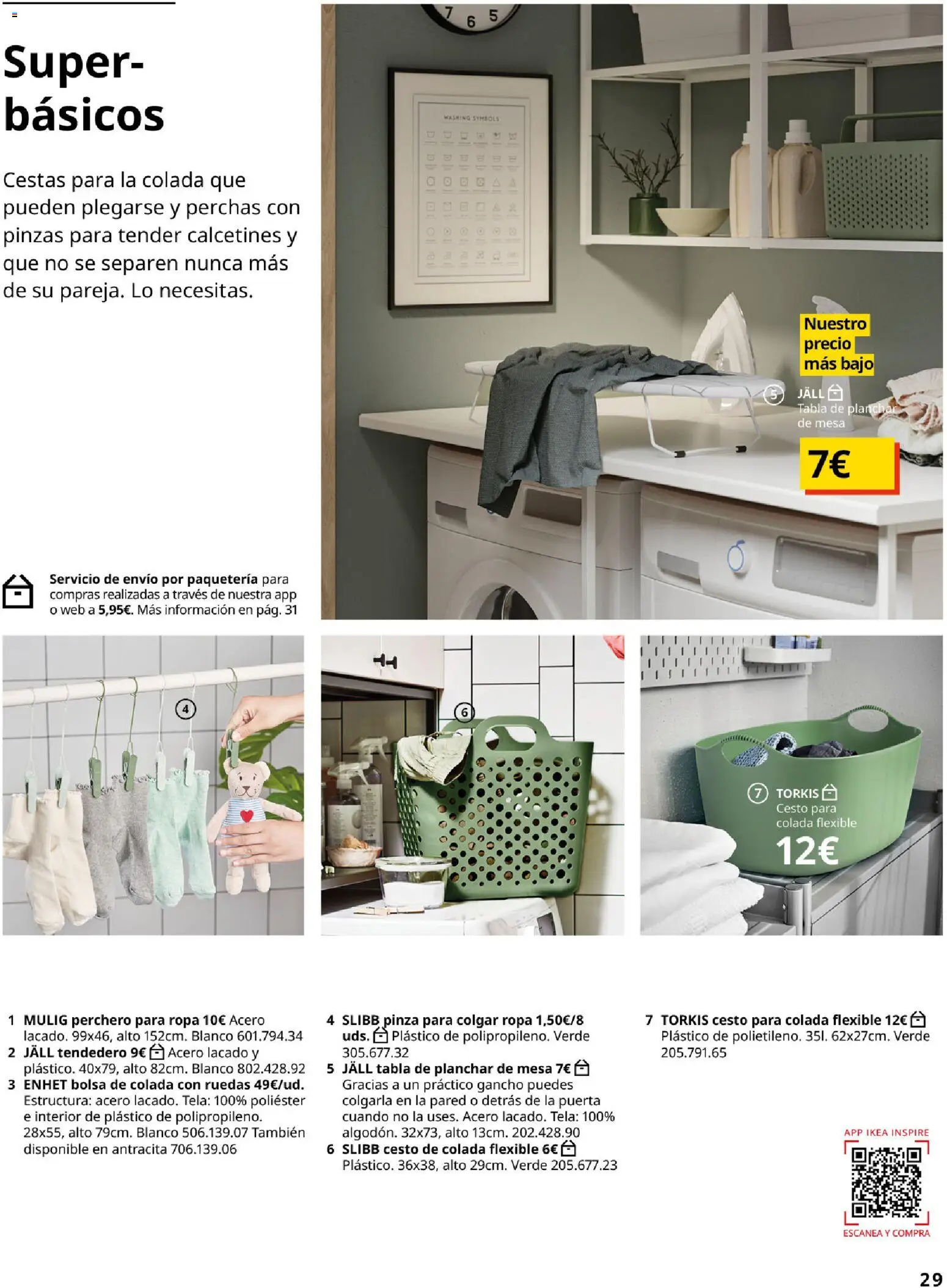 Catálogo IKEA Baňos │ válido desde el 01.02.2026 | Página: 29 | Productos: Perchero, Cesto para colada, Tendedero, Tabla de planchar
