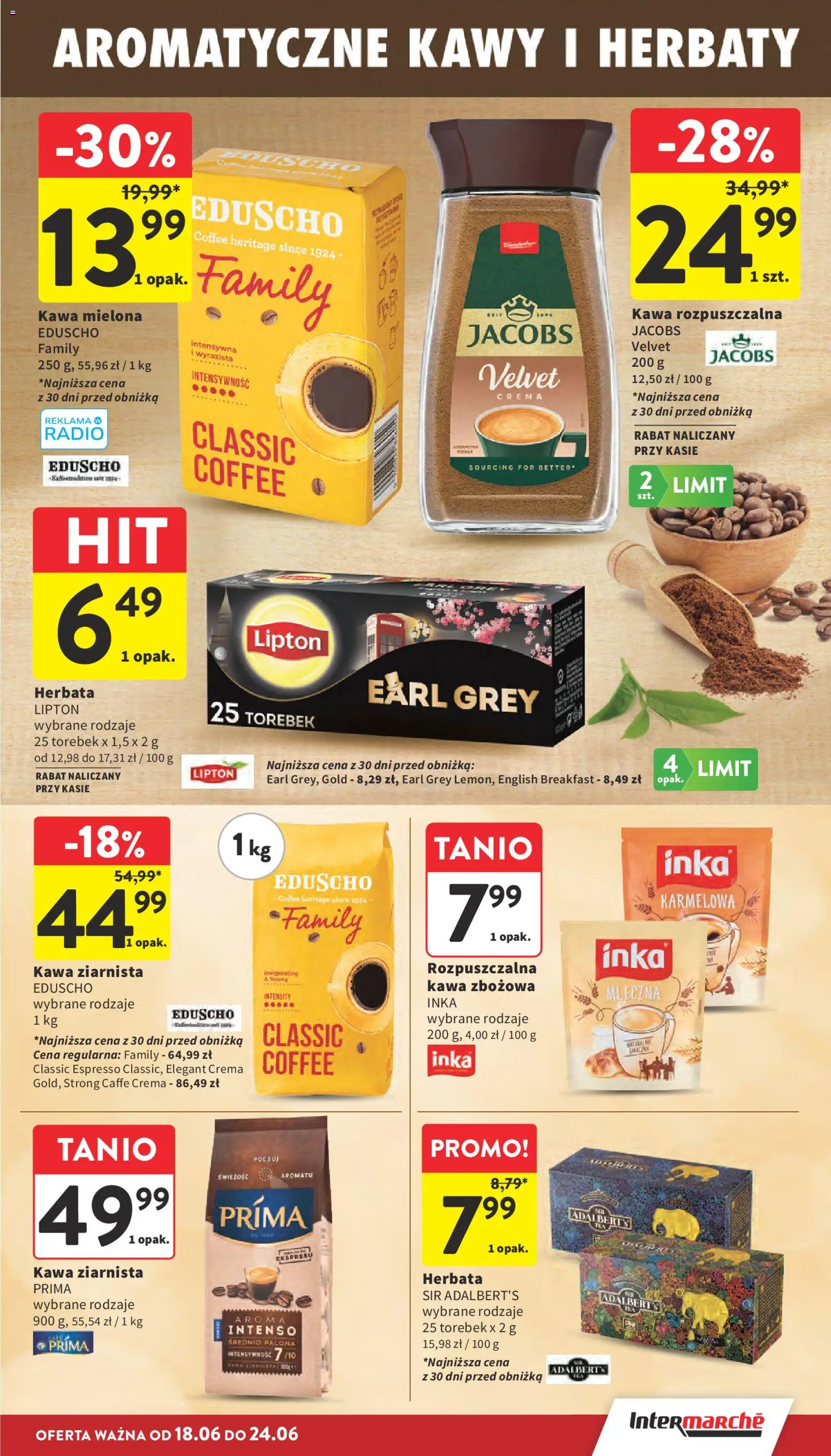 Intermarche gazetka od 18.06.2026 | Strona: 25 | Produkty: Radio, Kawa rozpuszczalna, Kawa, Herbata