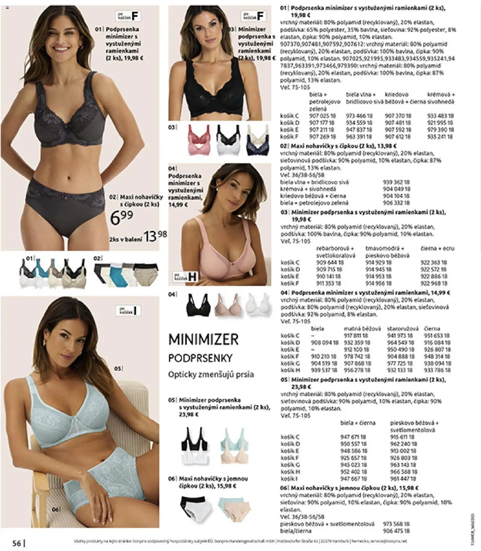 Nové Bonprix akcie – leták je platný od 10.08.2026 | Strana: 58 | Produkty: Nohavičky, Podprsenka