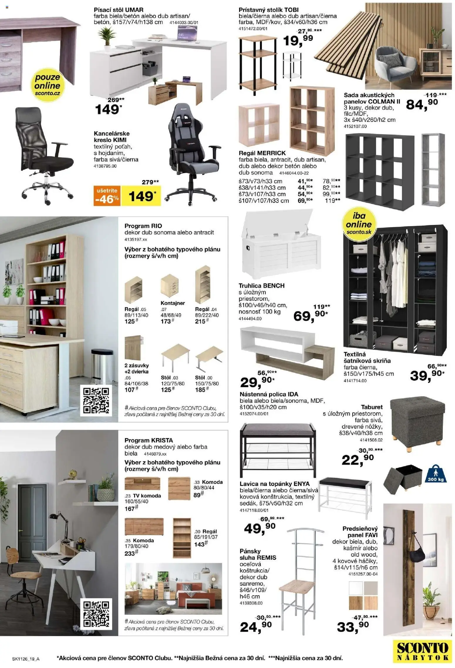 Nové Sconto nábytok akcie – leták je platný od 26.08.2026 | Strana: 19 | Produkty: Nábytok, Tv, Šatníková skriňa, Regál
