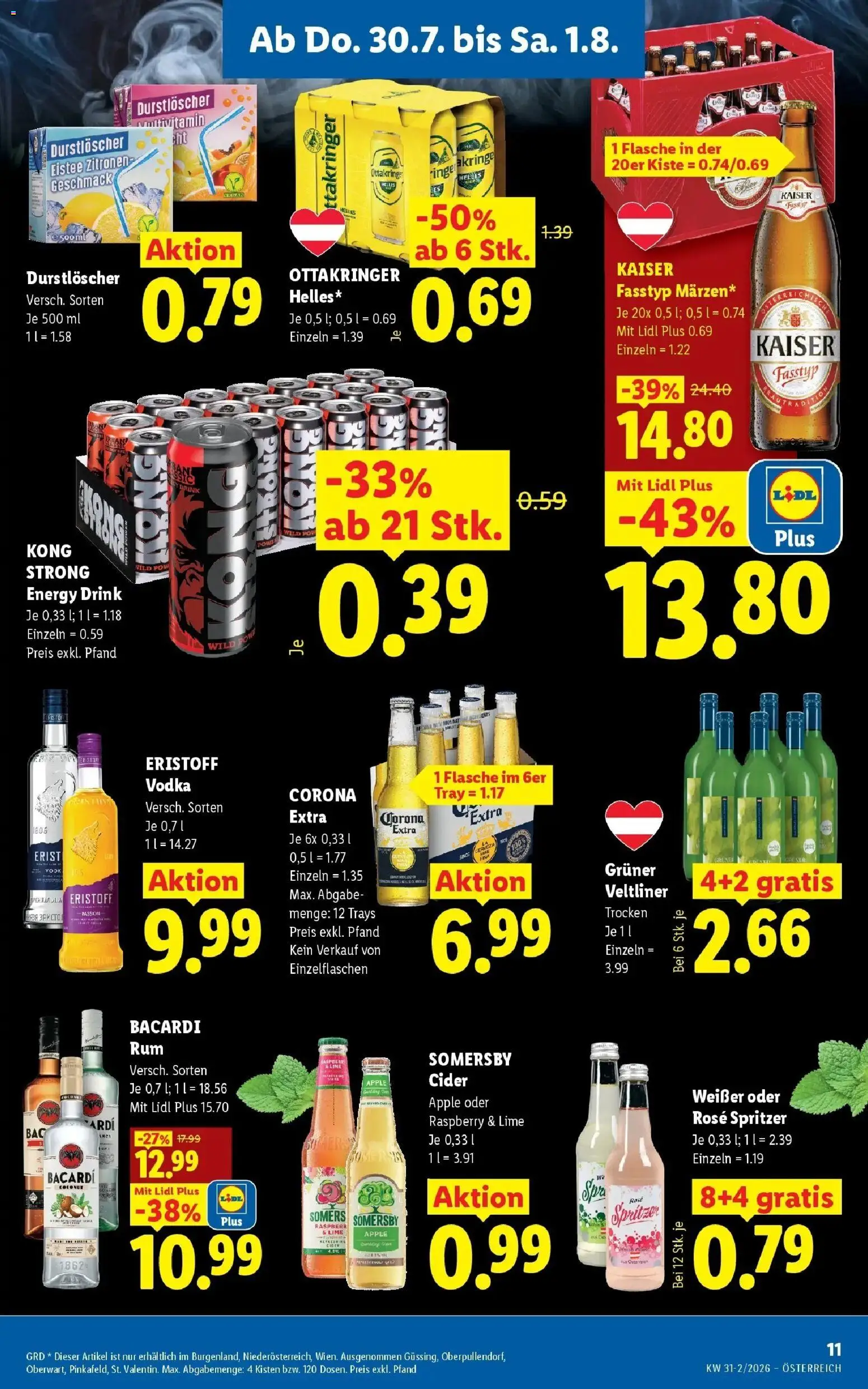 Lidl Flugblatt - Wien, Langenzersdorf, Zwettl gültig ab 30.07.2026 | Seite: 13 | Produkte: Corona Extra, Apple