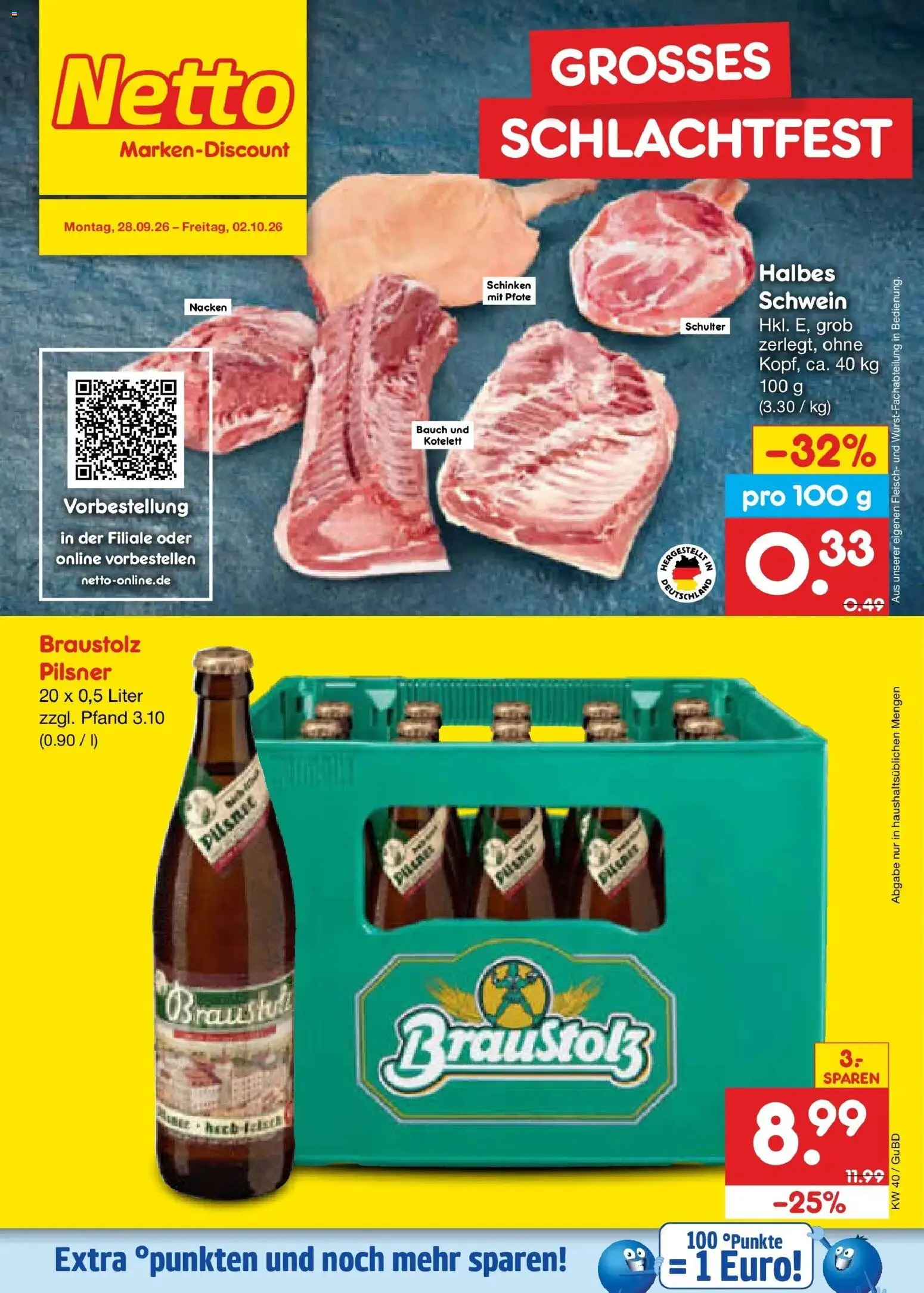 Netto Marken-Discount Prospekt Augustusburg – gültig ab 28.09.2026 | Seite: 44 | Produkte: Schulter, Schinken, Fleisch