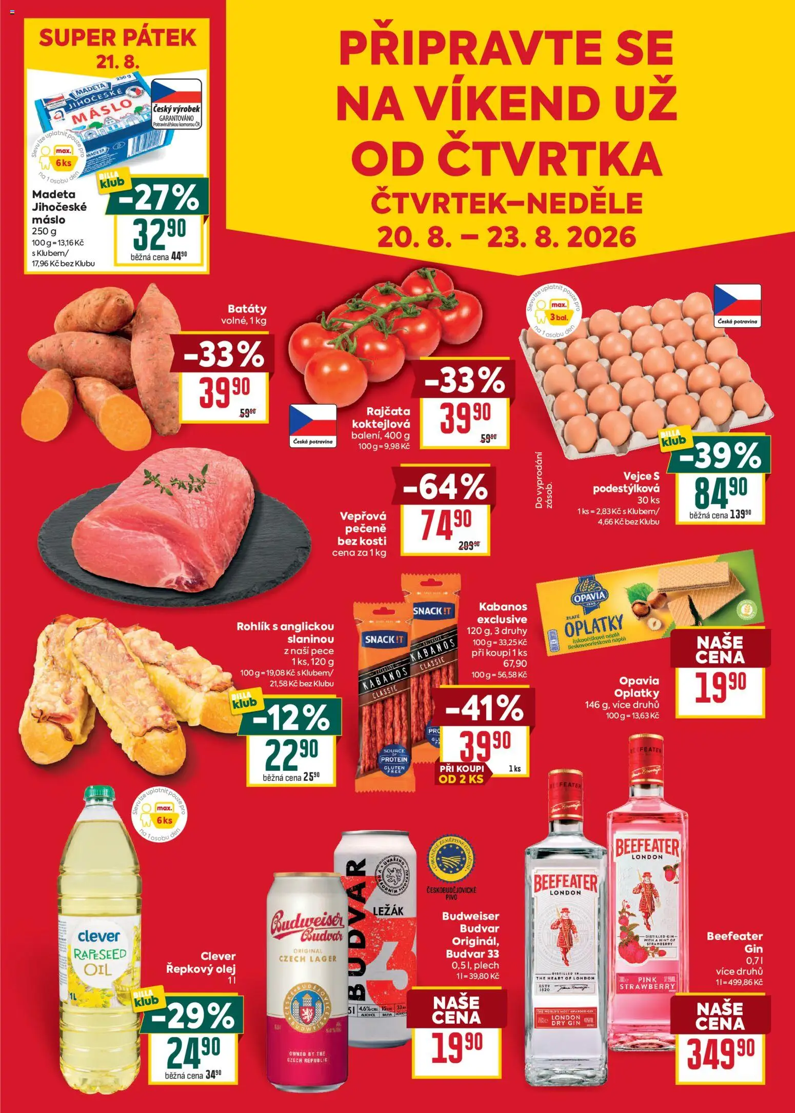 Billa Malý leták od 19.08.2026 | Strana: 7 | Produkty: Máslo, Řepkový olej, Beefeater, Máslo 250 g