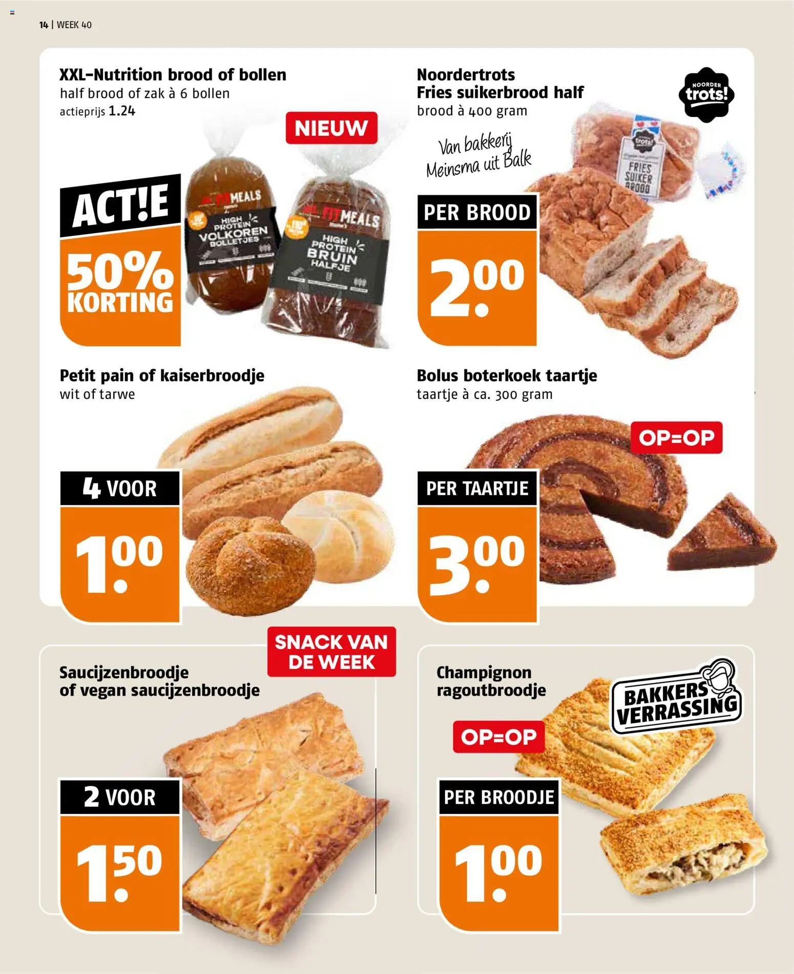 {H1} | Pagina: 14 | Producten: Brood, Kaiserbroodje, Zak, Tarwe