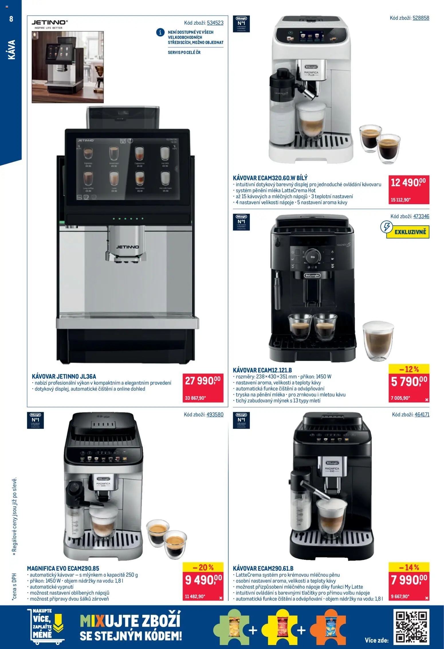 Makro leták - Káva od 09.09.2026 | Strana: 8 | Produkty: Káva, Nápoje, Kávovar, Mlýnek