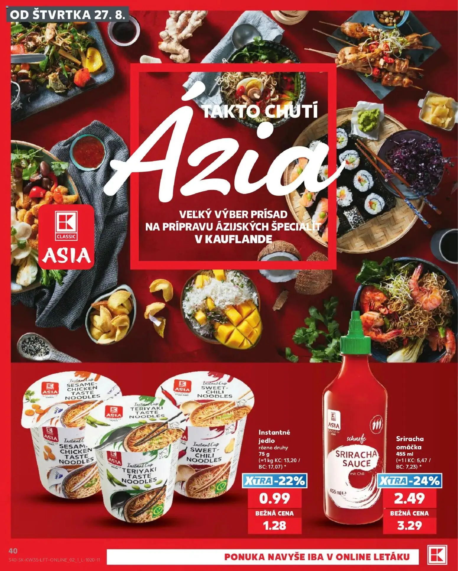 Nové Kaufland akcie – leták je platný od 27.08.2026 | Strana: 40 | Produkty: Omáčka