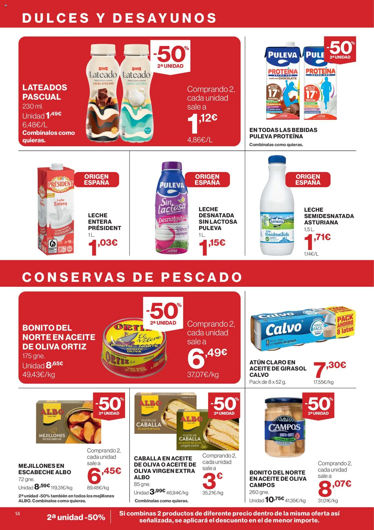 Supercor Península y Baleares │ válido desde el 21.05.2026 | Página: 14 | Productos: Leche entera, Leche, Aceite, Φρυγανιές σικάλεως