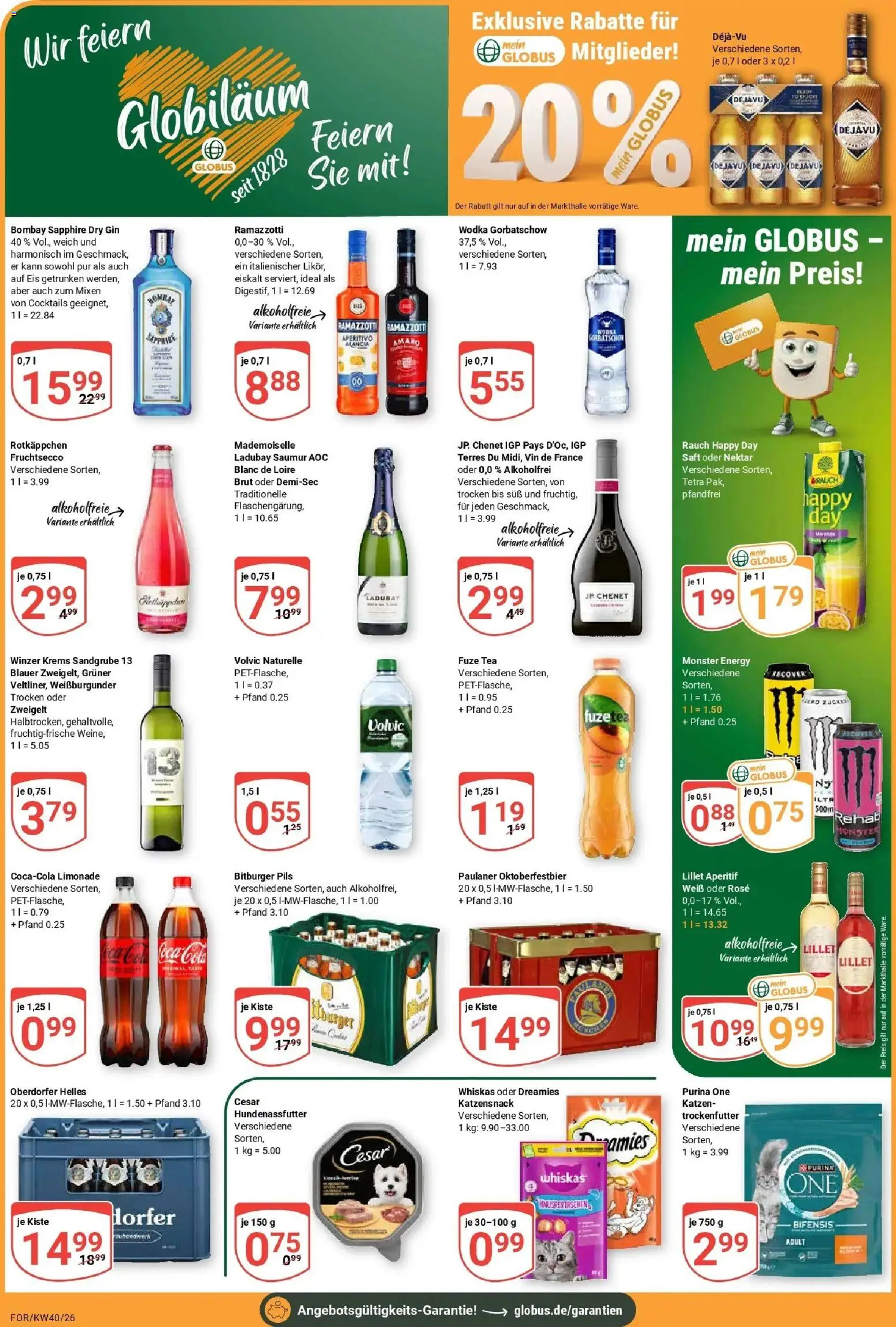 Globus Prospekt Forchheim (ab 28.09.2026) » Angebote online | Seite: 5 | Produkte: Purina one, Bitburger, Energy, Saft