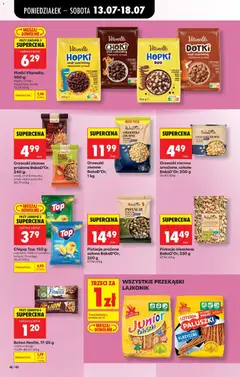 Pogląd oferty "Biedronka gazetka od poniedziałku" - ważna od 13.07.2026 | Strona: 66 | Produkty: Top, Baton, Orzeszki ziemne, Płatki