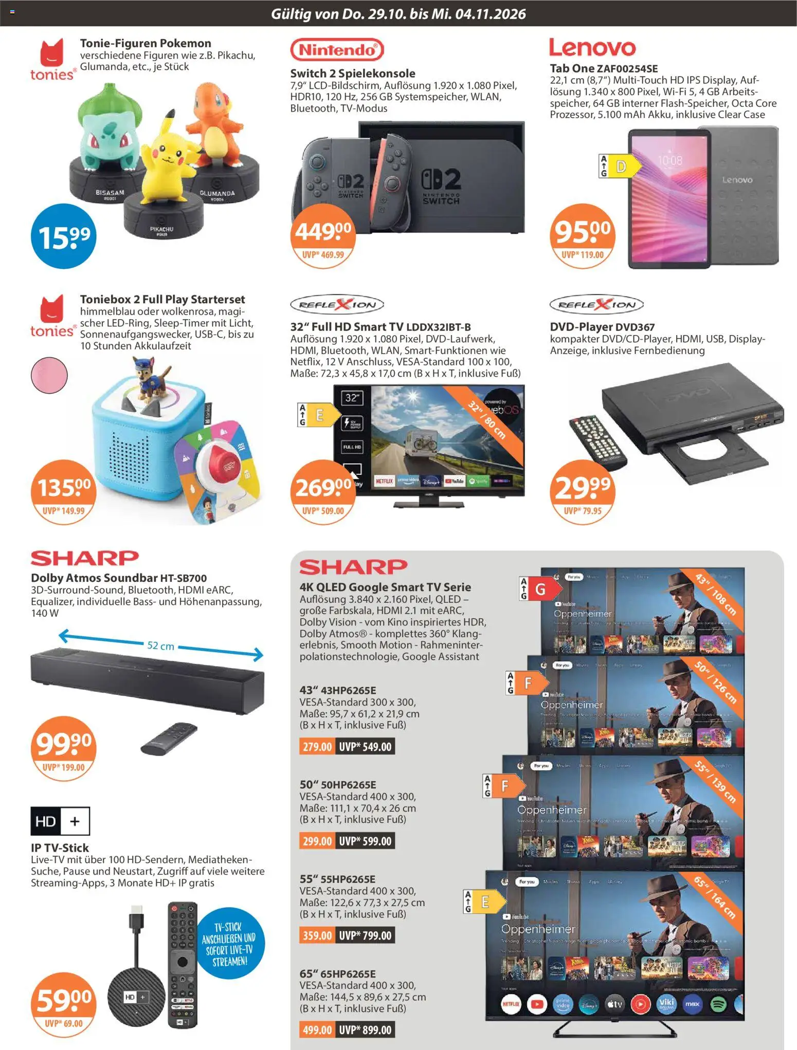 V-Markt Angebote – gültig ab 29.10.2026 | Seite: 19 | Produkte: Lenovo, Smart TV, Soundbar, TV