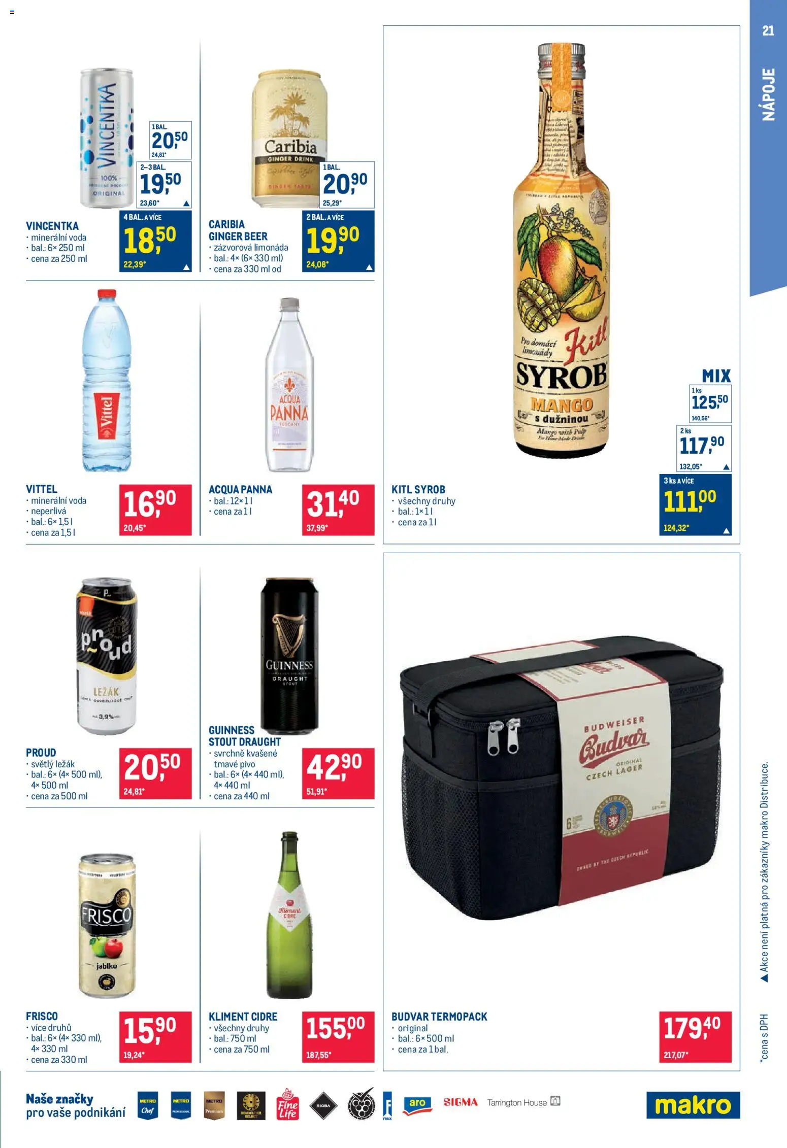 Makro leták - Pro milovníky jídla od 15.07.2026 | Strana: 21 | Produkty: Mango, Voda, Pivo, Ginger Beer