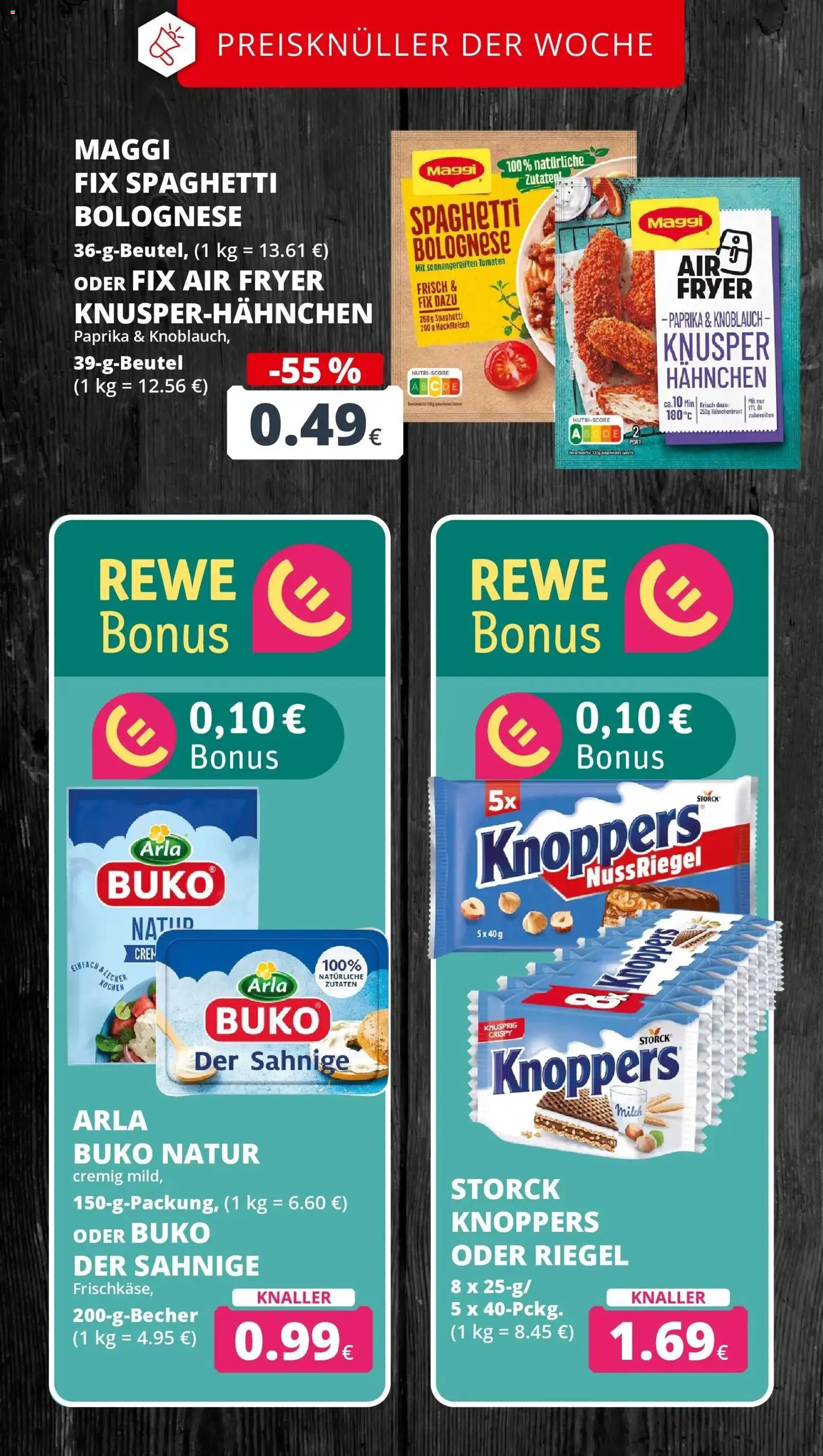 Rewe Prospekt Bergheim – gültig ab 06.07.2026 | Seite: 3 | Produkte: Milch, Knoppers, Hackfleisch, Hahnchenbrust