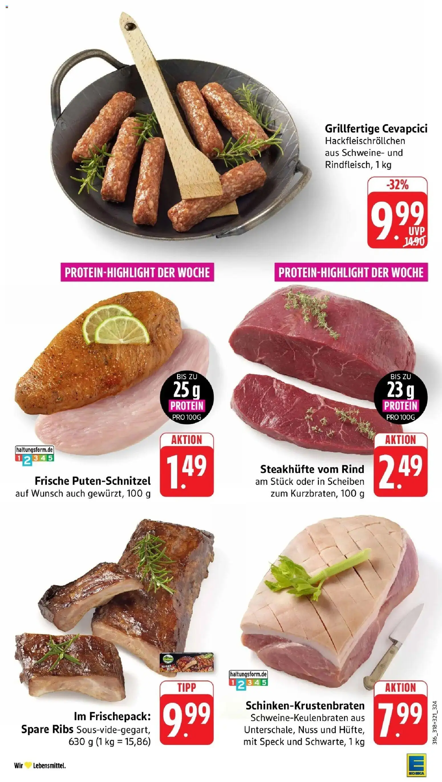 E center Prospekt Mutterstadt (ab 17.08.2026) zum Blättern | Seite: 5 | Produkte: Spare ribs, Cevapcici, Putenschnitzel